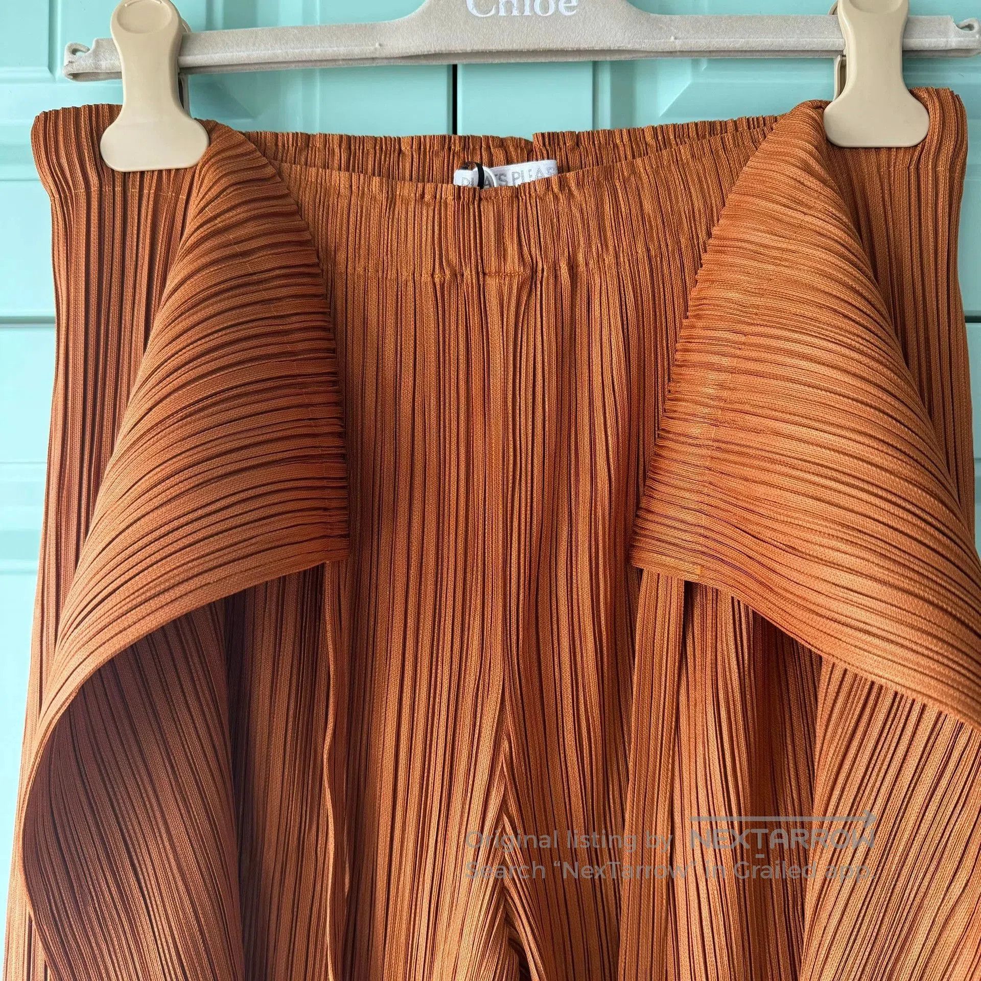 Issey Miyake PLEATS PLEASE Orange Pleated Pants. Size 29" - 6 Thumbnail