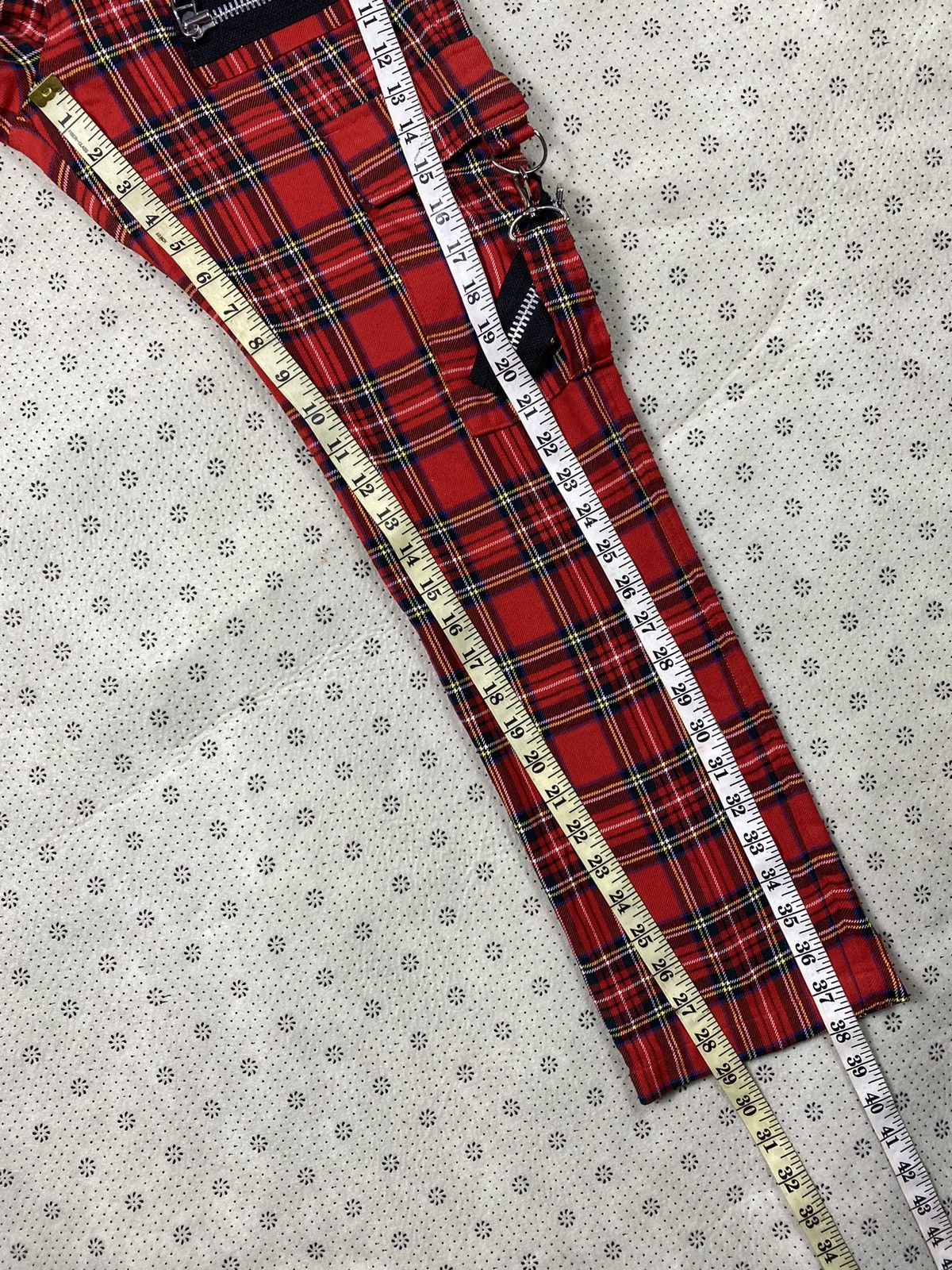 Hysteric Glamour × PPFM Punk Red Tartan Bondage Pant By Secret Agent Size US 28 / EU 44 - 4 Thumbnail