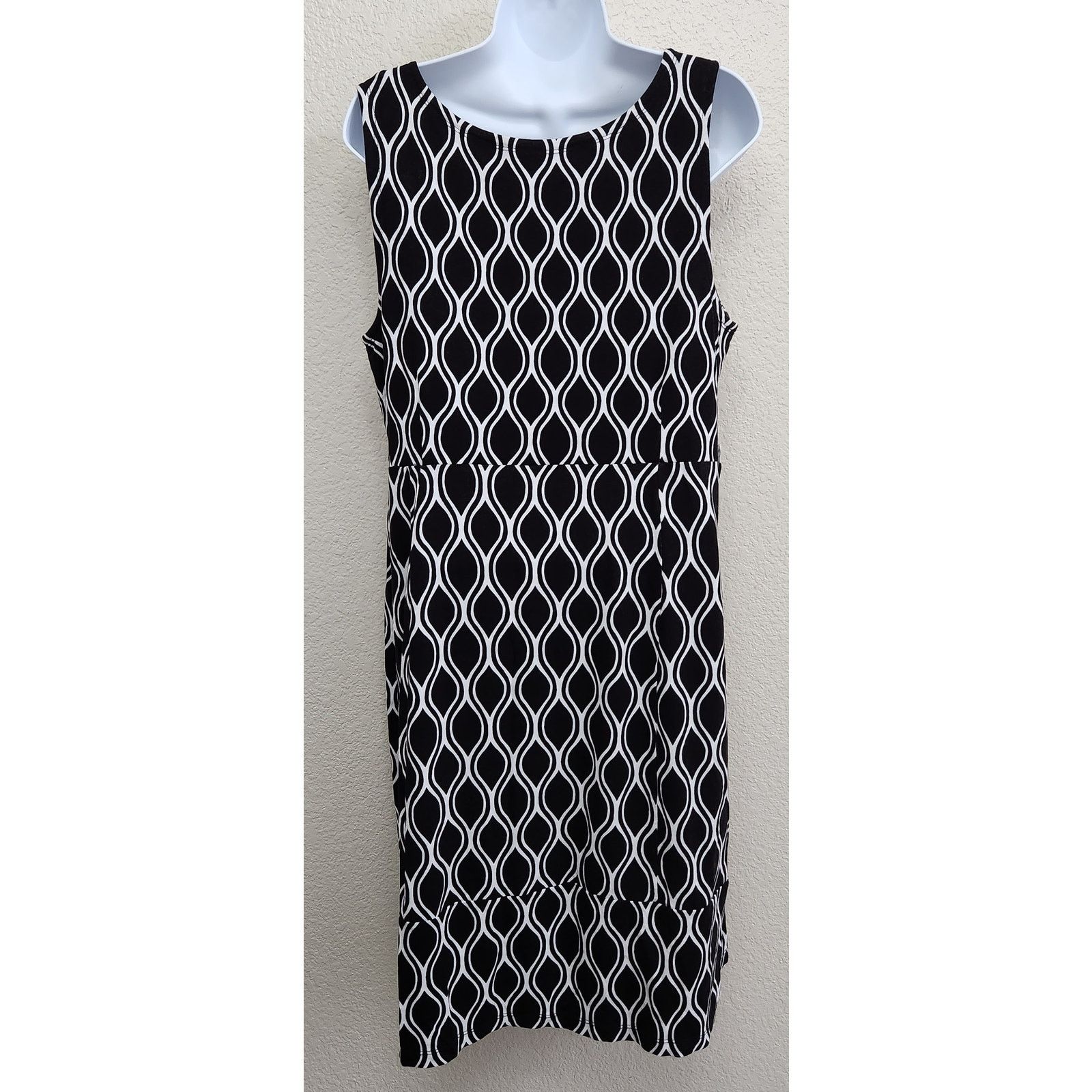 Other JM Collection Black White Geo Print Sleeveless Midi Dress M Size M / US 6-8 / IT 42-44 - 3 Thumbnail
