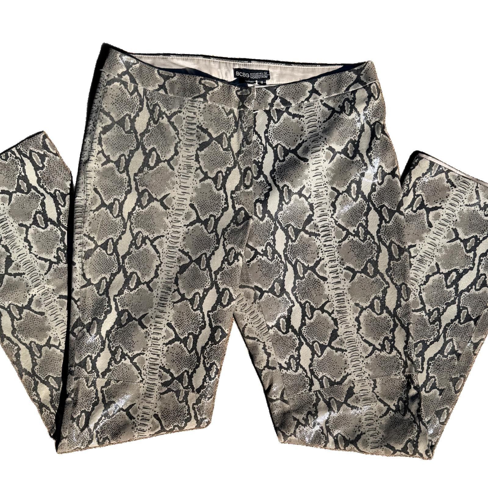 BCBGeneration BCBG Snakeskin Leather Pants Y2K Size 36" / US 14 / IT 50 - 4 Thumbnail