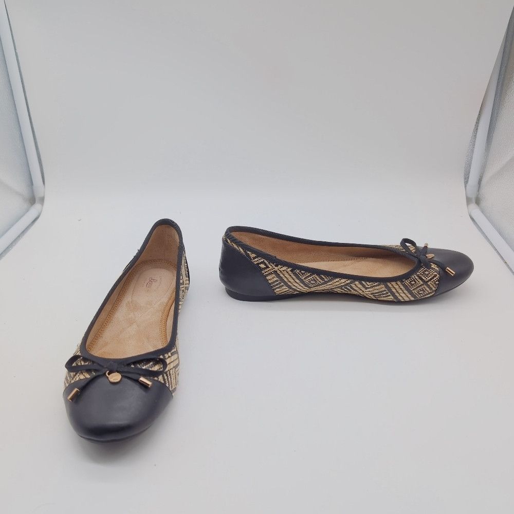 Bass Women's Bass Lacy Raffia Black Patterned Ballet Flats sz 8 Size US 8 / IT 38 - 2 Thumbnail