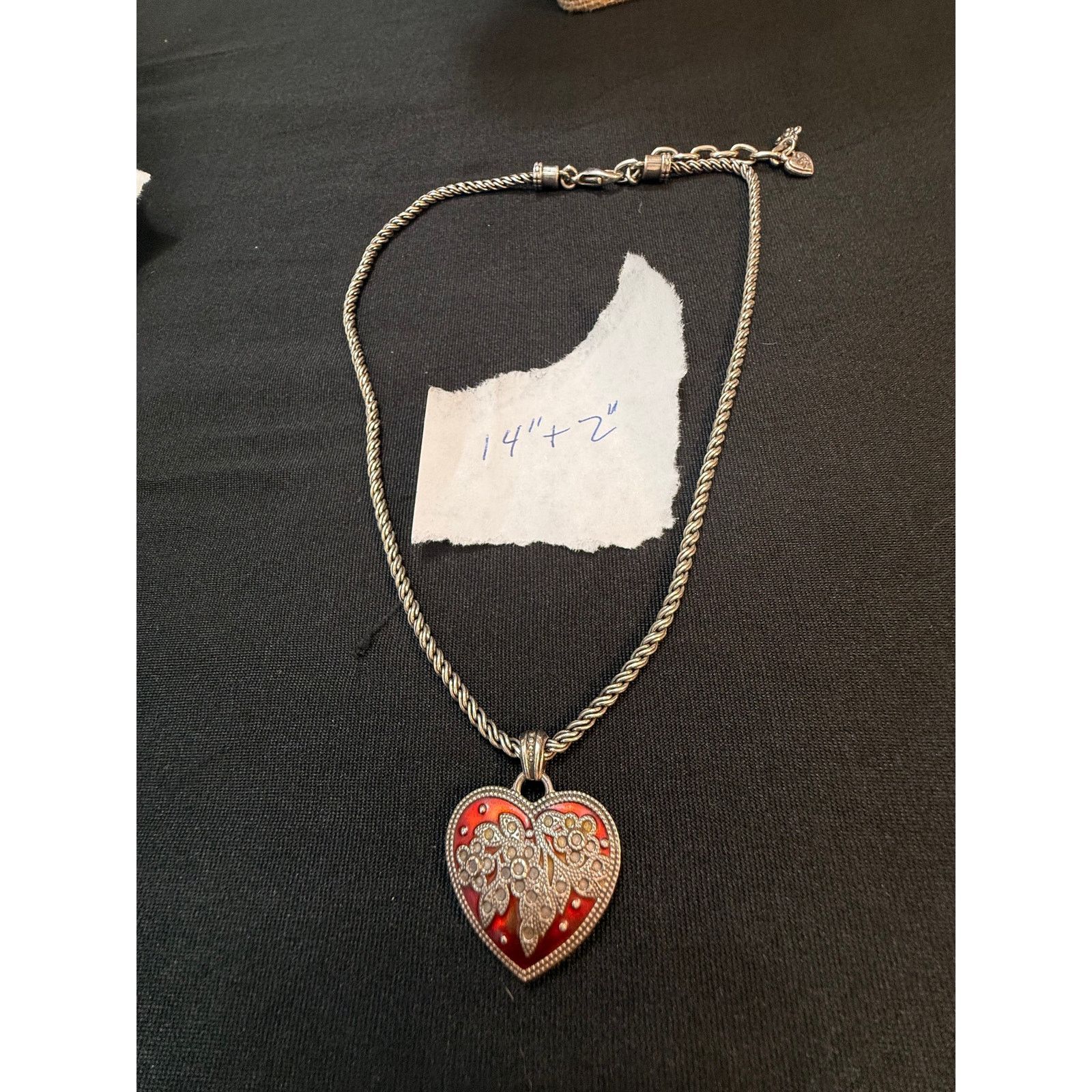 Brighton Vintage Brighton Red Enamel Heart Necklace Silver Tone Size ONE SIZE - 6 Thumbnail