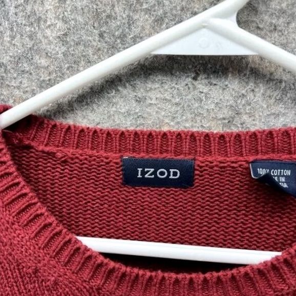 Izod VINTAGE Izod Sweater Men Small Red Pullover Crewneck Cotton Fleece Knitted Chunky Vtg Size US S / EU 44-46 / 1 - 5 Thumbnail