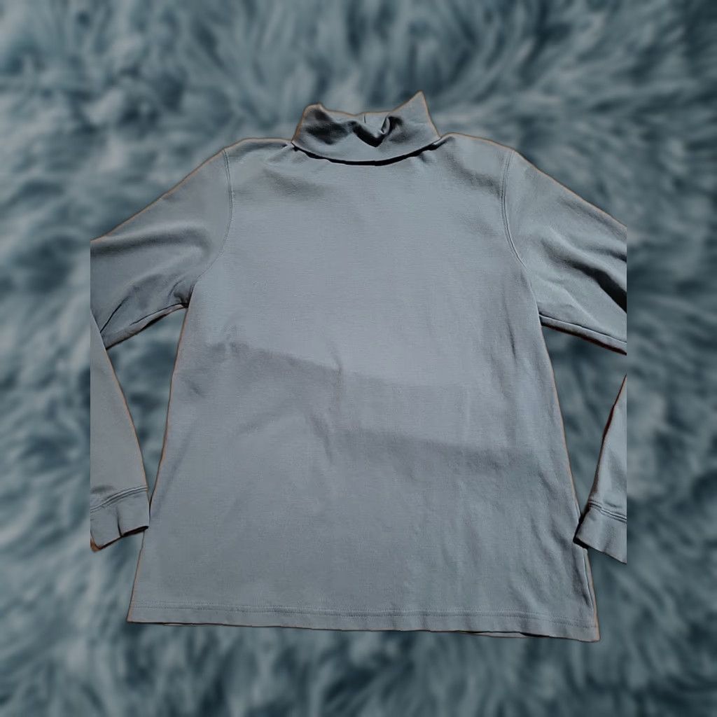 Vintage VINTAGE L.L. Bean Shirt Women's Lg-reg Green Longsleeve Turtleneck Cotton EUC Size L / US 10 / IT 46 - 1 Thumbnail