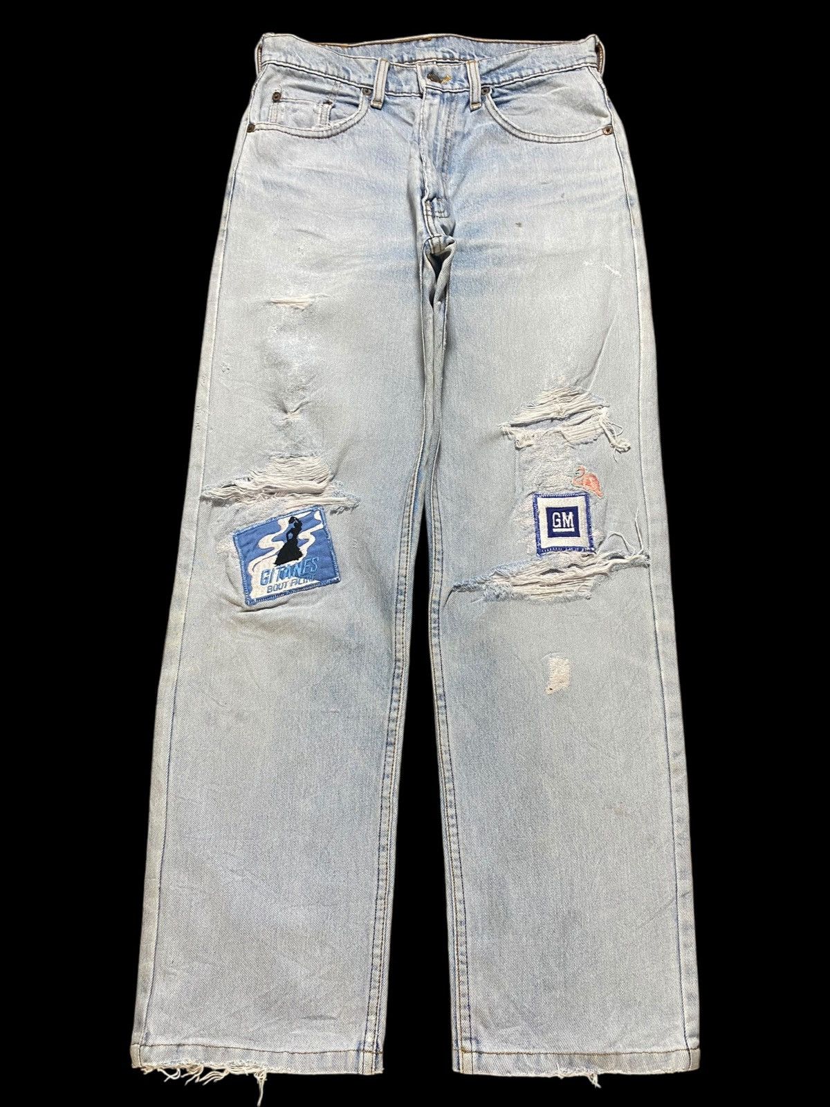 Levi's Vintage Clothing Vintage Levis 525 Light Wash Patched Distressed Jeans Size US 29 - 1 Thumbnail