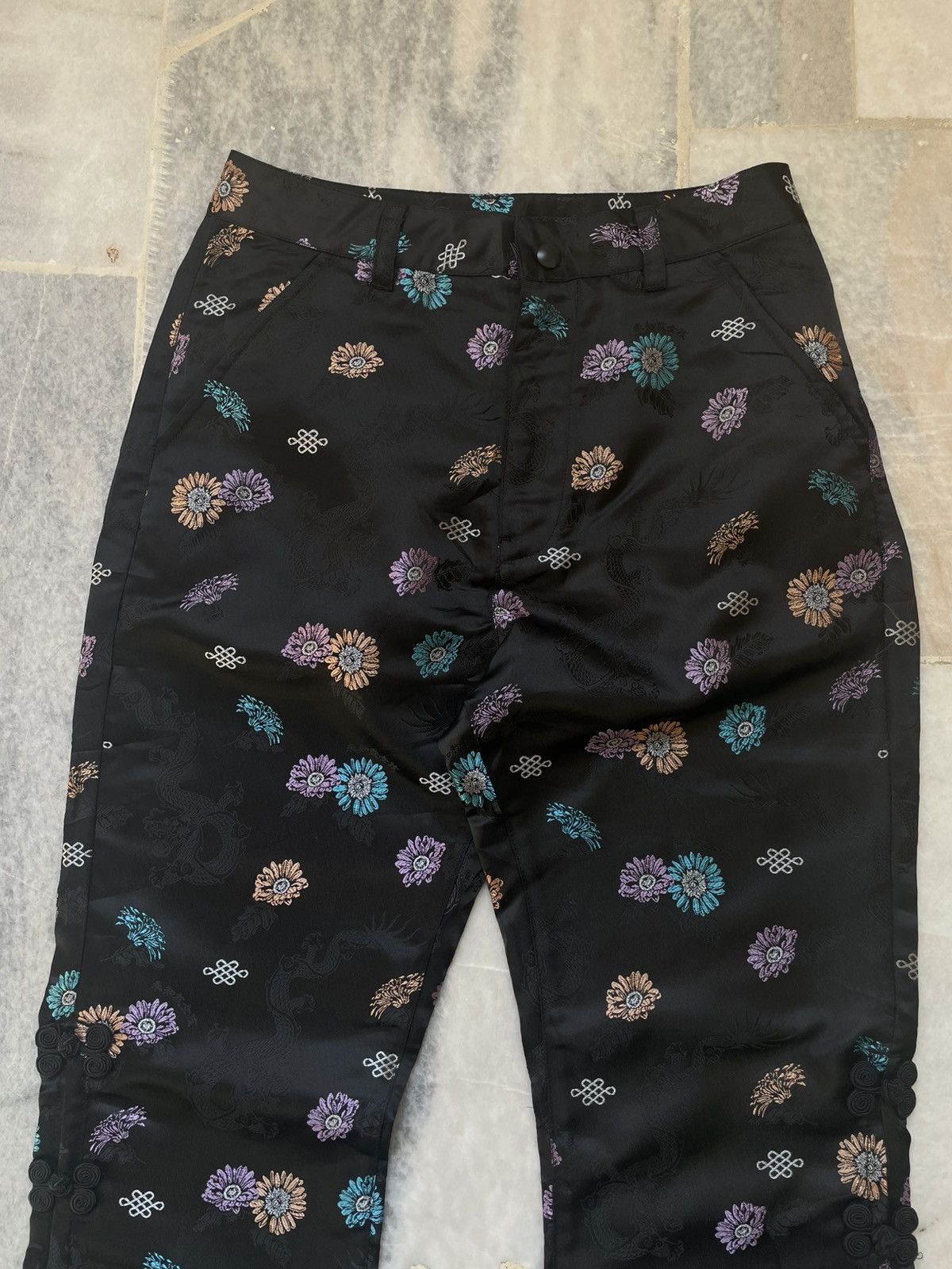 14th Addiction Vintage X-Girl Mandarin Oriental Flare Pants Size US 27 - 3 Thumbnail