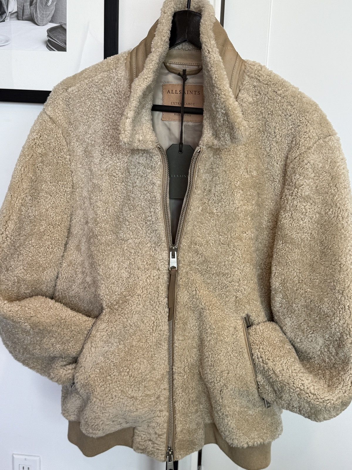 Allsaints ALLSaints Charlie Shearling Leather Bomber Jacket XL Size US XL / EU 56 / 4 - 2 Thumbnail
