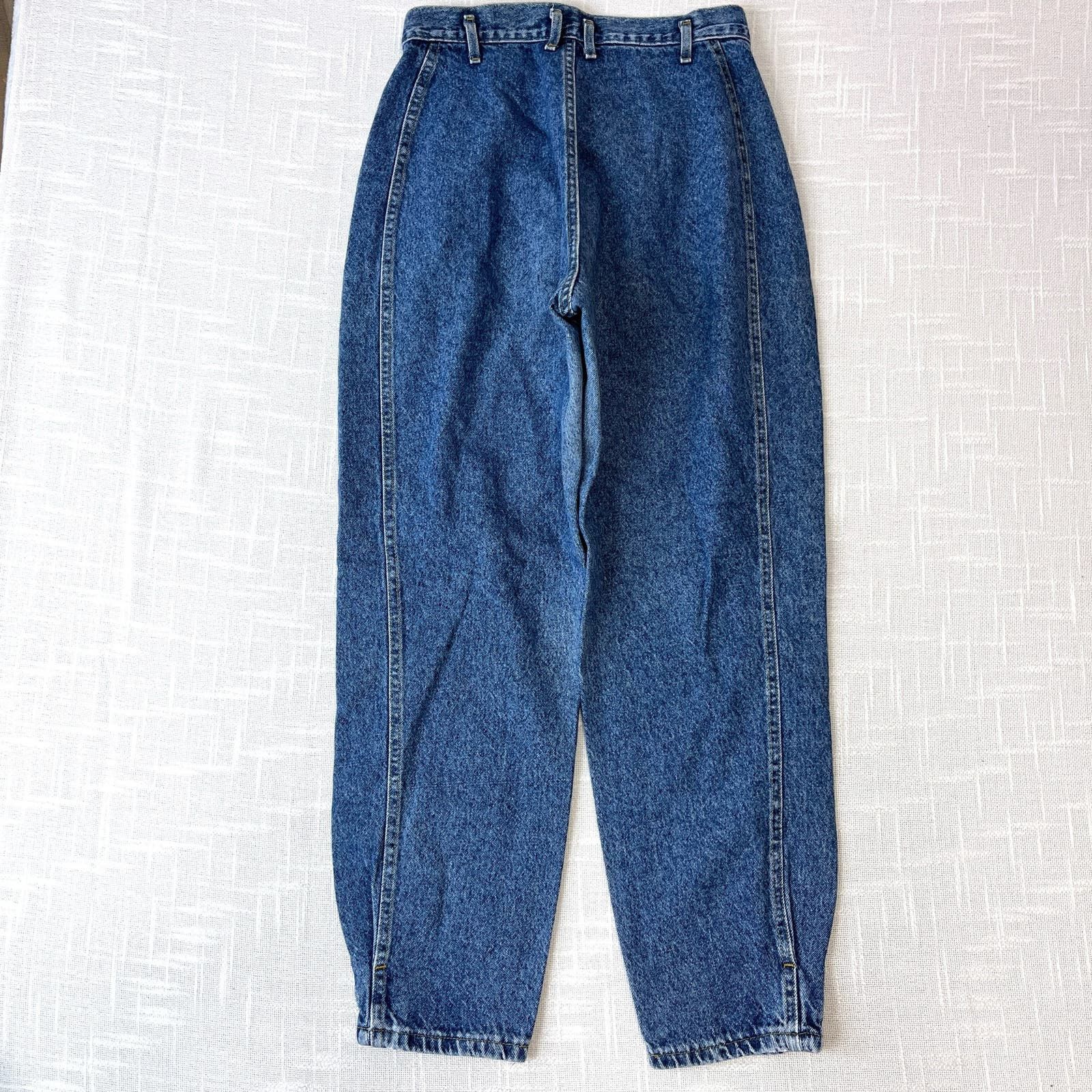 Lee × Vintage 80s Bare Back Pleated Jeans 28x29 High Rise Taper USA Stone Size 28" / US 6 / IT 42 - 2 Thumbnail