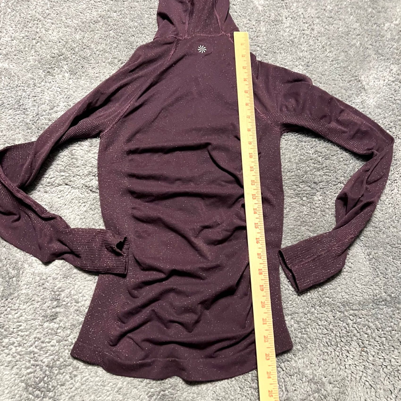 Athleta Athleta Hoodie Womens XS Seamless Shimmer Hoody Full Zip Ruched Purple Womens XS Hoodie Purple Size XS / US 0-2 / IT 36-38 - 6 Thumbnail