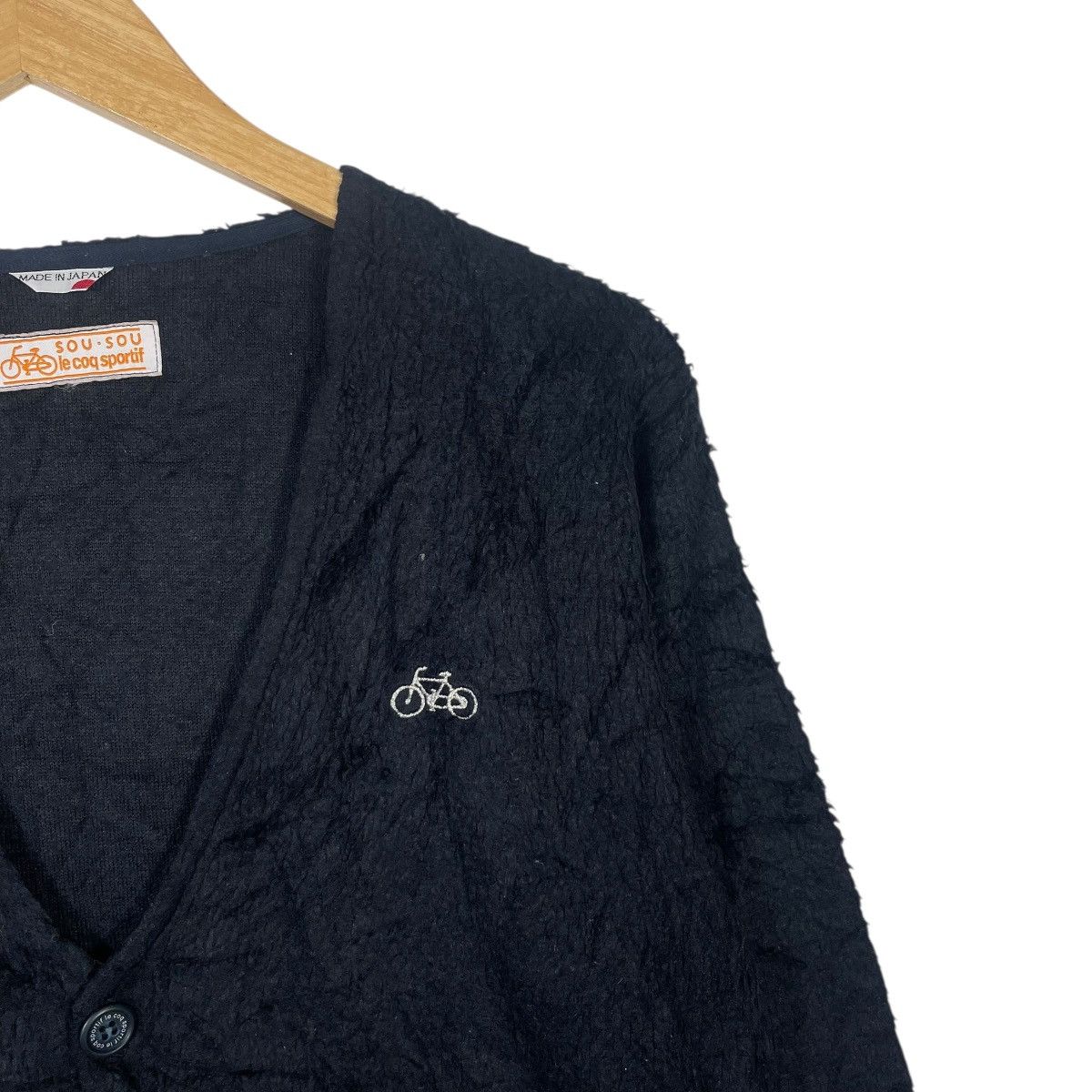 Le Coq Sportif Le Coq Sportif x SOU SOU Japan Textured Knit Cardigan Navy Size US S / EU 44-46 / 1 - 5 Thumbnail