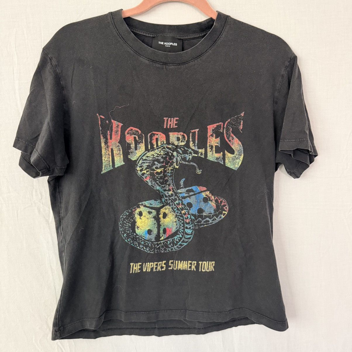 The Kooples The Kooples Vipers Tour Graphic Tee Black Distressed Size S / US 4 / IT 40 - 3 Thumbnail