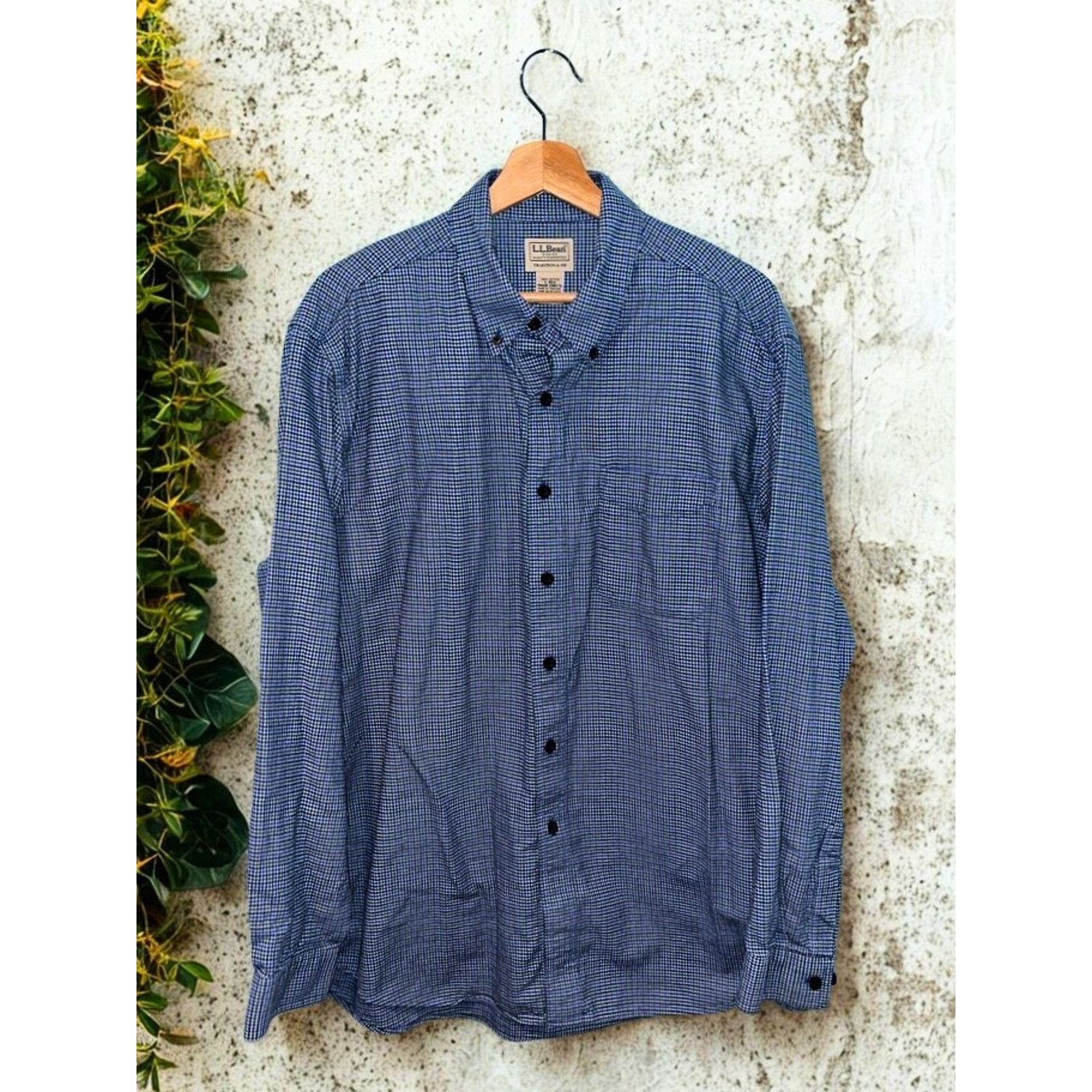 L.L. Bean LL Bean Sz Large Houndstooth Check Flannel Button Down Shirt Size US L / EU 52-54 / 3 - 5 Thumbnail