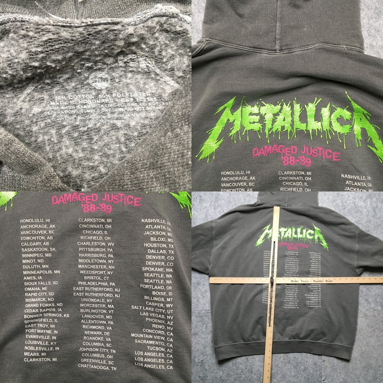 Vintage Metallica Hoodie Mens Oversized Gray Pullover Repro Shirt Pocket Logo 90s Classic Vintage? Size US M / EU 48-50 / 2 - 8 Thumbnail