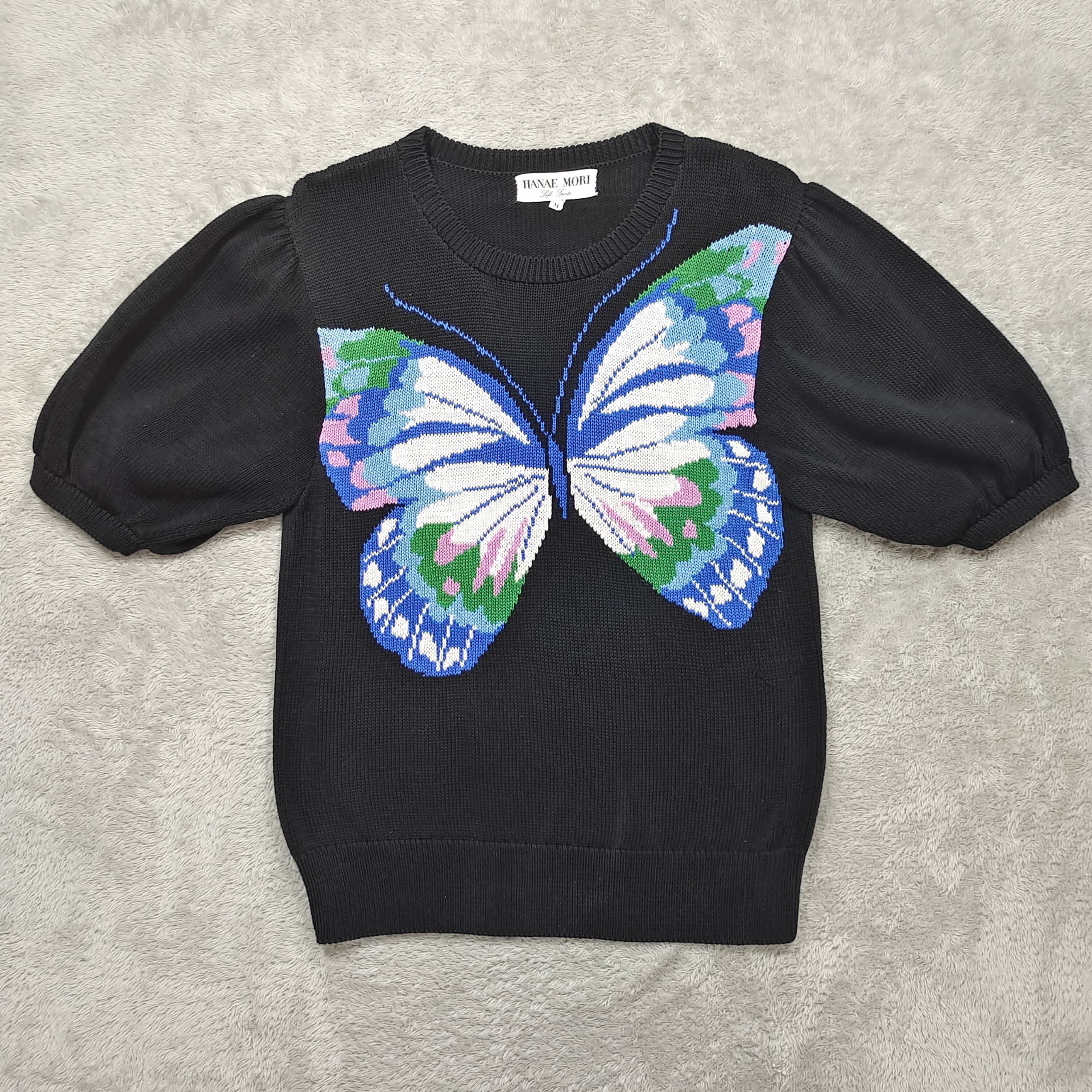 Hanae Mori VINTAGE HANAE MORI SOFT SPORT SHORT SLEEVE KNITTED SWEATER Size M / US 6-8 / IT 42-44 - 1 Thumbnail