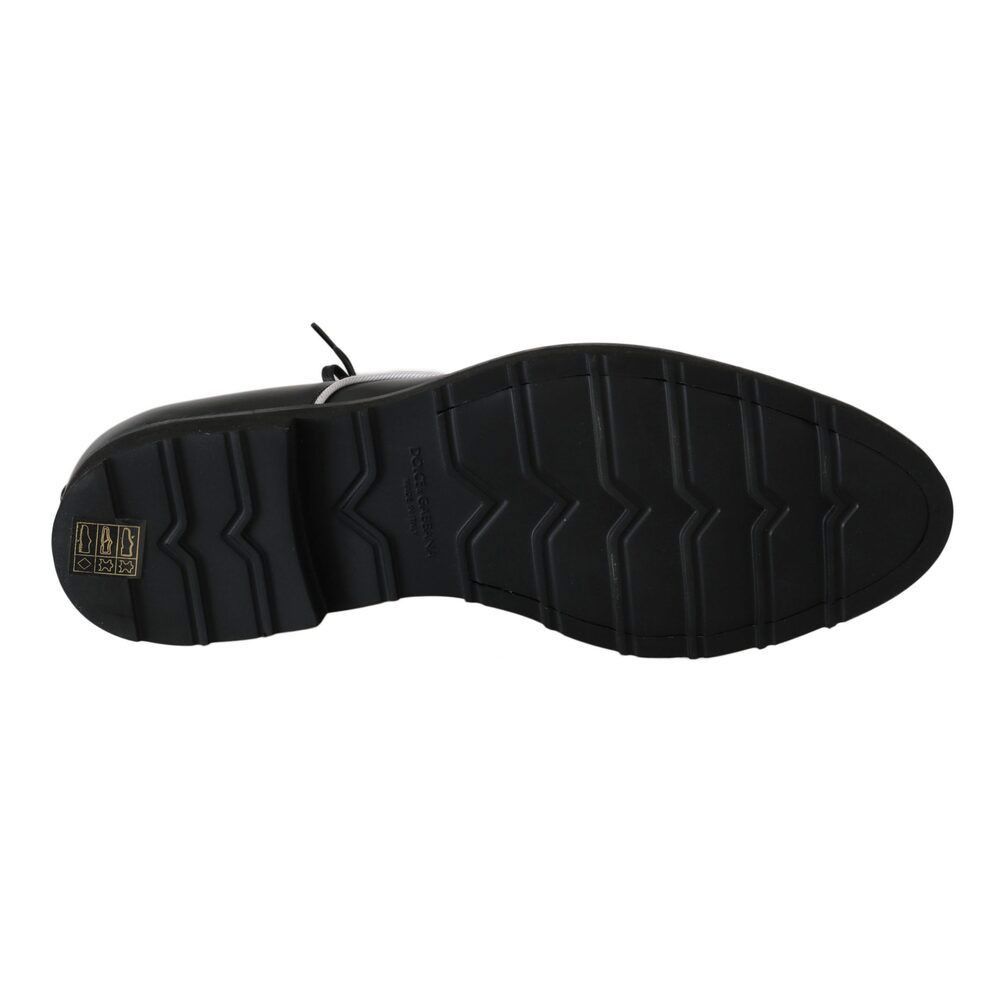 Dolce & Gabbana Dolce & Gabbana Elegant Black Leather Derby Dress Shoes Size US 6 / EU 39 - 7 Thumbnail