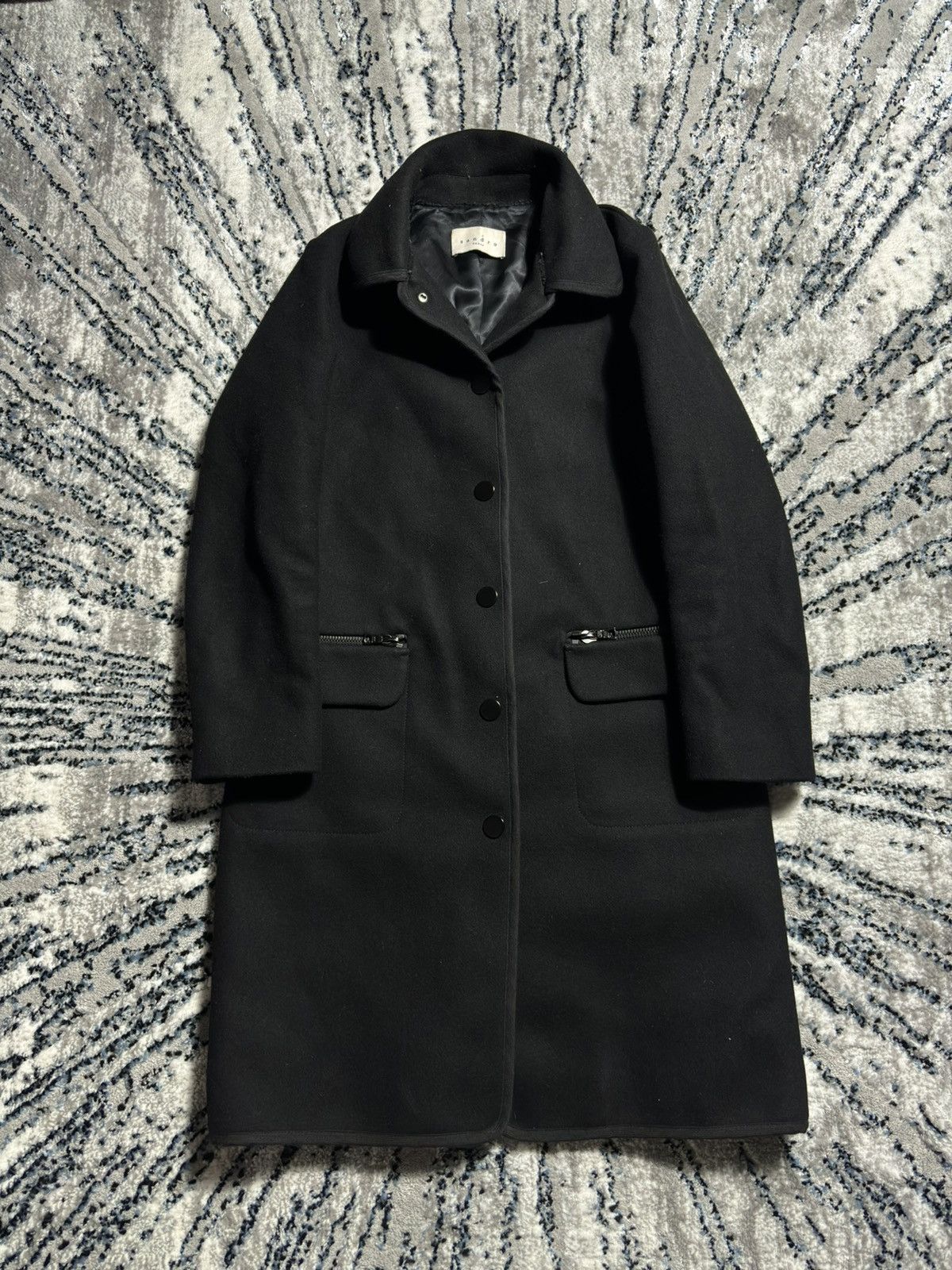 Designer × Sandro SANDRO Paris Coat Virgin Wool Mohair RIRI Luxury Old Money Size S / US 4 / IT 40 - 1 Thumbnail