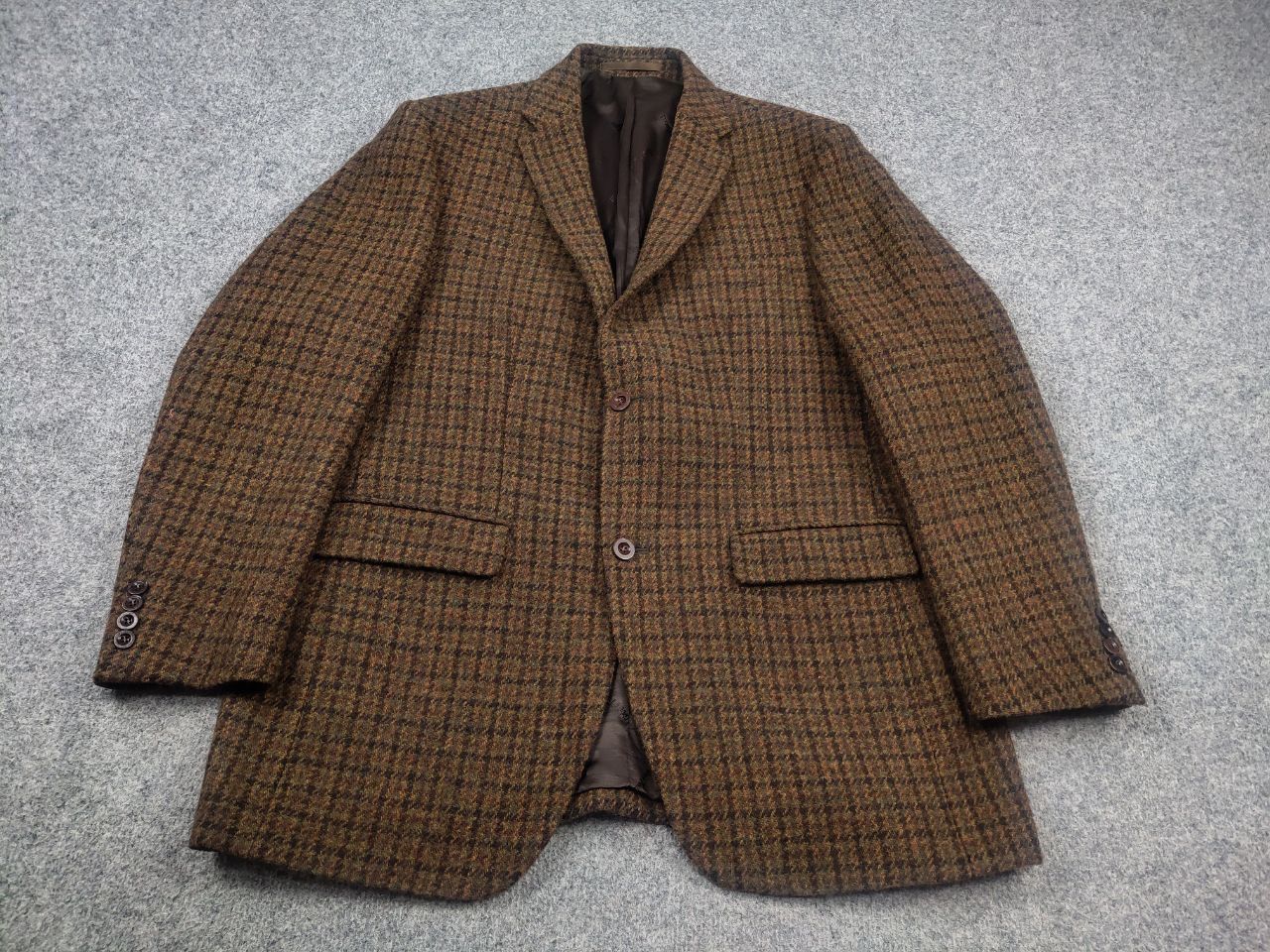 Harris Tweed Vintage 90's Harris Tweed Dark Check Wool Blazer Jacket Size US L / EU 52-54 / 3 - 3 Thumbnail