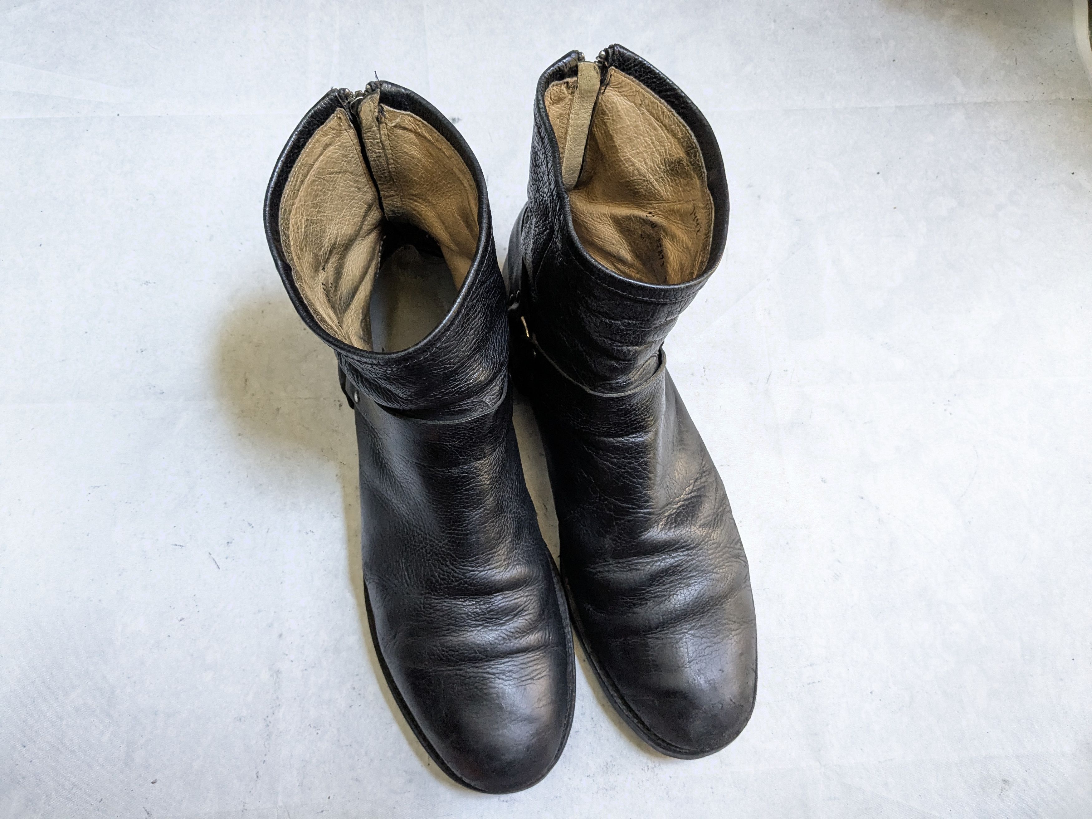 Frye Frye Harness Boots Black 13 D Back Zip Leather Size US 13 / EU 46 - 2 Thumbnail