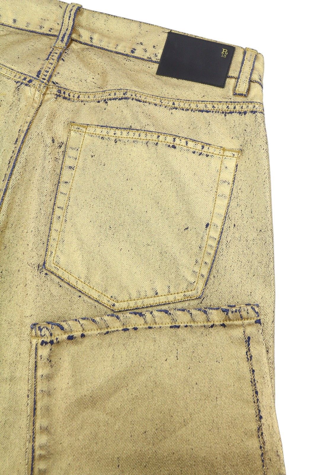 R13 BOYFRIEND 27 Indigo Glitter Zip Fly Jeans 87818 Size 27" / US 4 / IT 40 - 6 Thumbnail