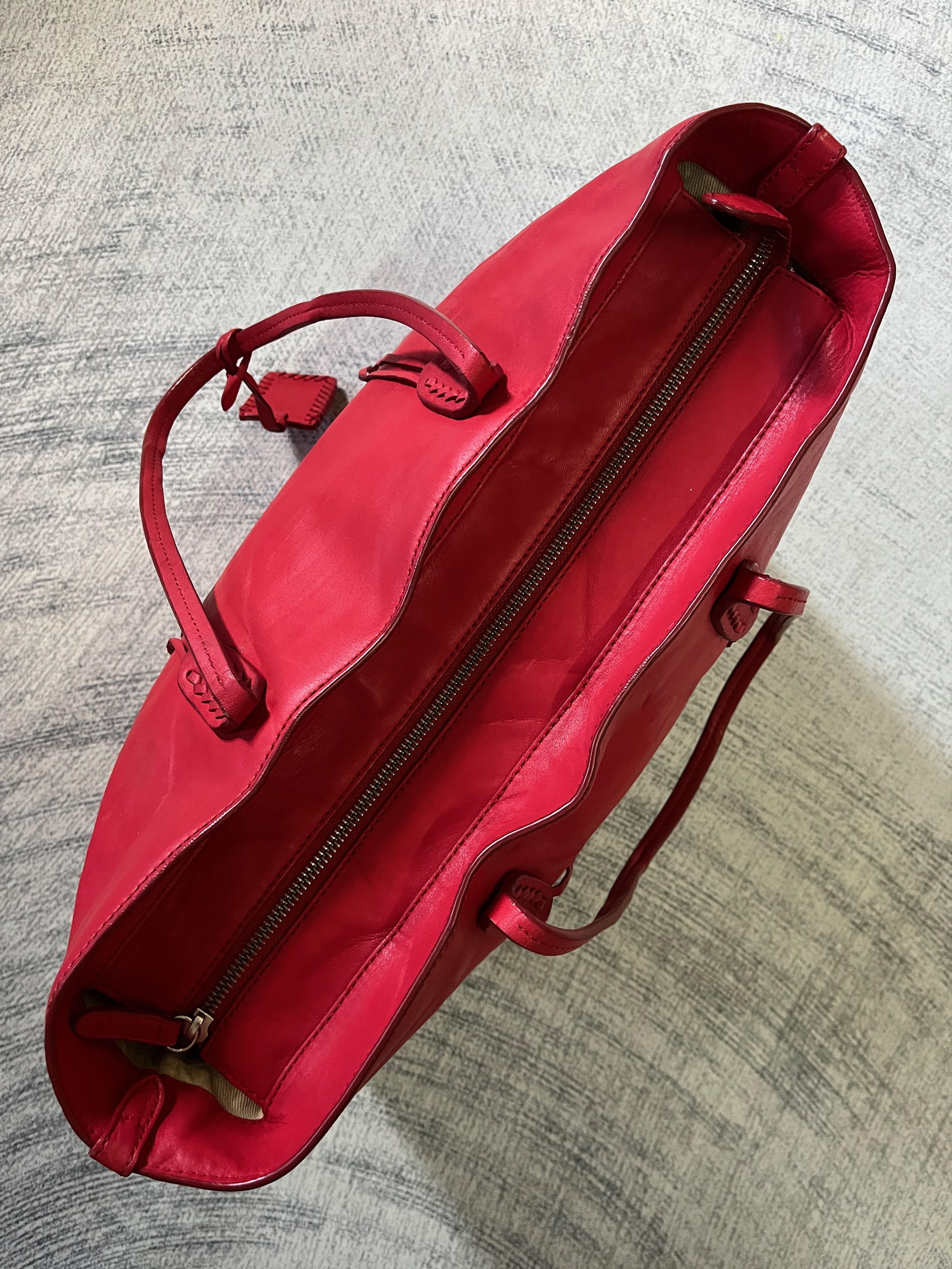 Polo Ralph Lauren Polo RL Full Leather in Red Tote Shoulder Bag Size ONE SIZE - 6 Thumbnail