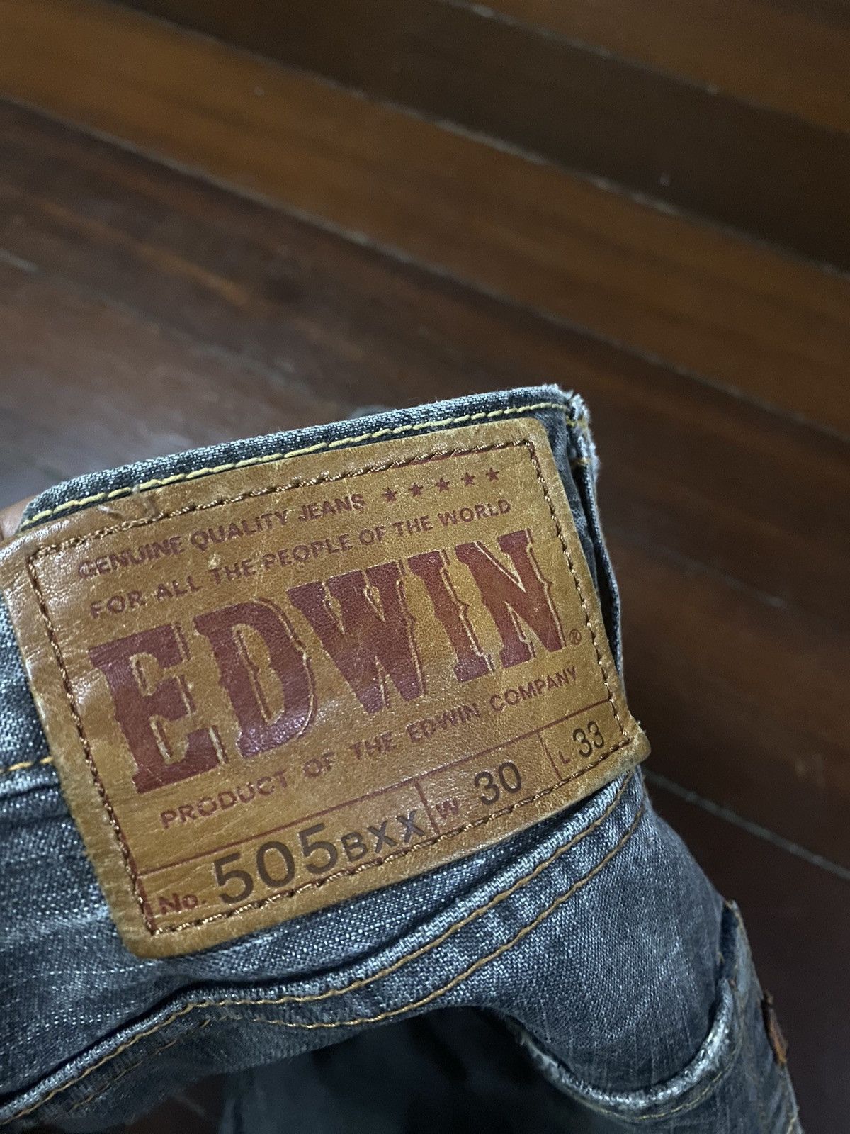 Edwin Vintage Edwin 505 BXX Selvedge FLARE JEANS THUNDER Size US 33 - 19 Thumbnail