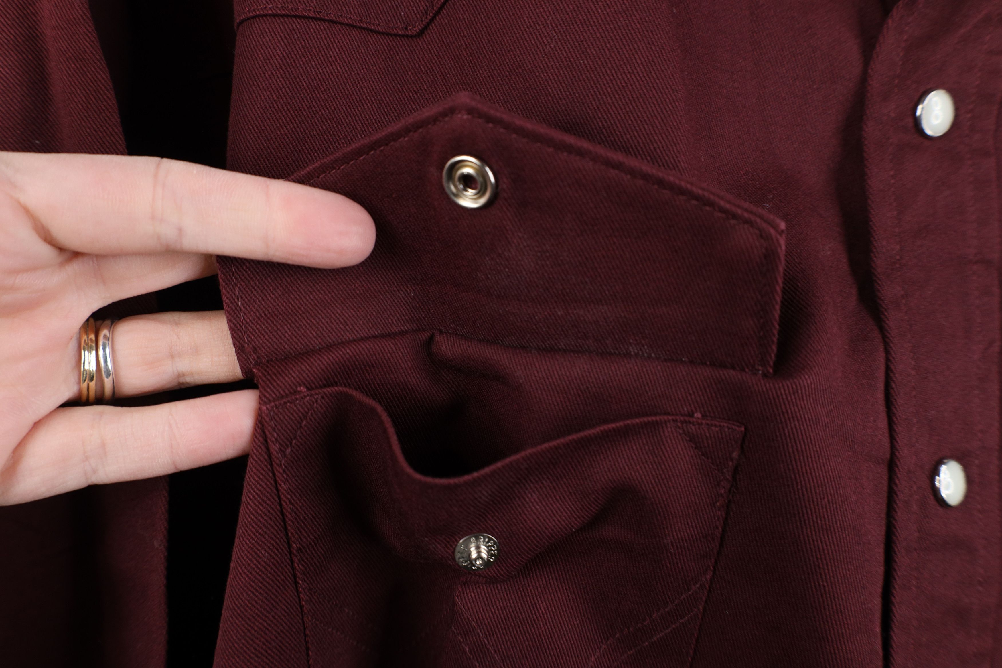 Wrangler Vintage 90s Wrangler Cowboy Snap Button Shirt Burgundy Size US XL / EU 56 / 4 - 5 Thumbnail