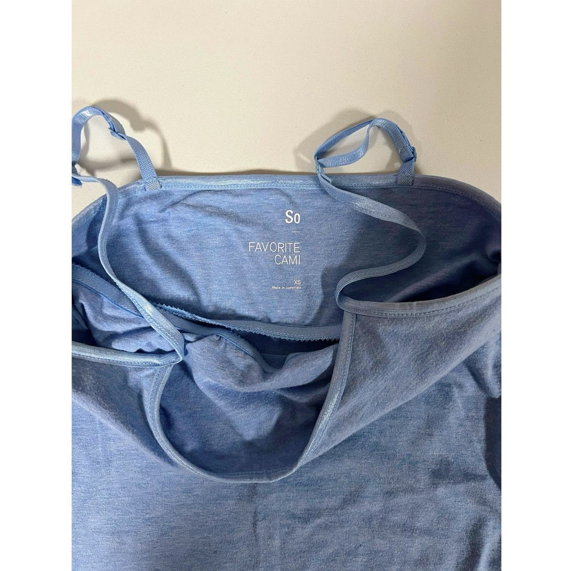 Vintage SO Blue Marled Cami Shelf-Bra Camisole Tank Top Shirt XS 🩵 Size XS / US 0-2 / IT 36-38 - 4 Thumbnail