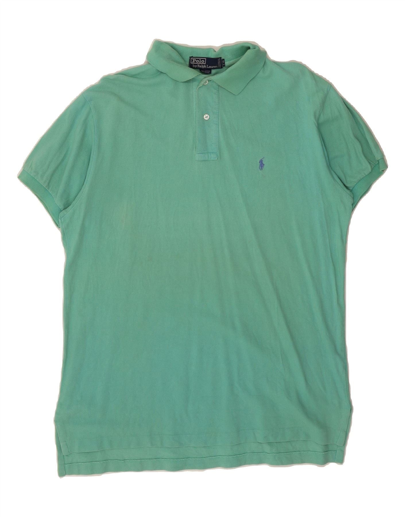 Polo Ralph Lauren Mens Polo Shirt Large Green Cotton Size US XL / EU 56 / 4 - 1 Thumbnail