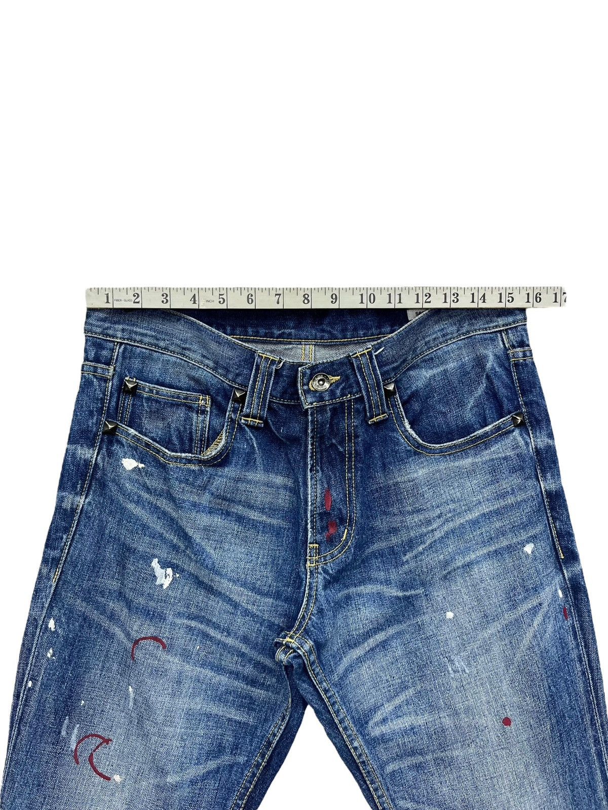 semanticdesign 🔥SEMANTIC DESIGN Paint Splatter Grunge Studded Flare Denim Size US 31 - 14 Thumbnail