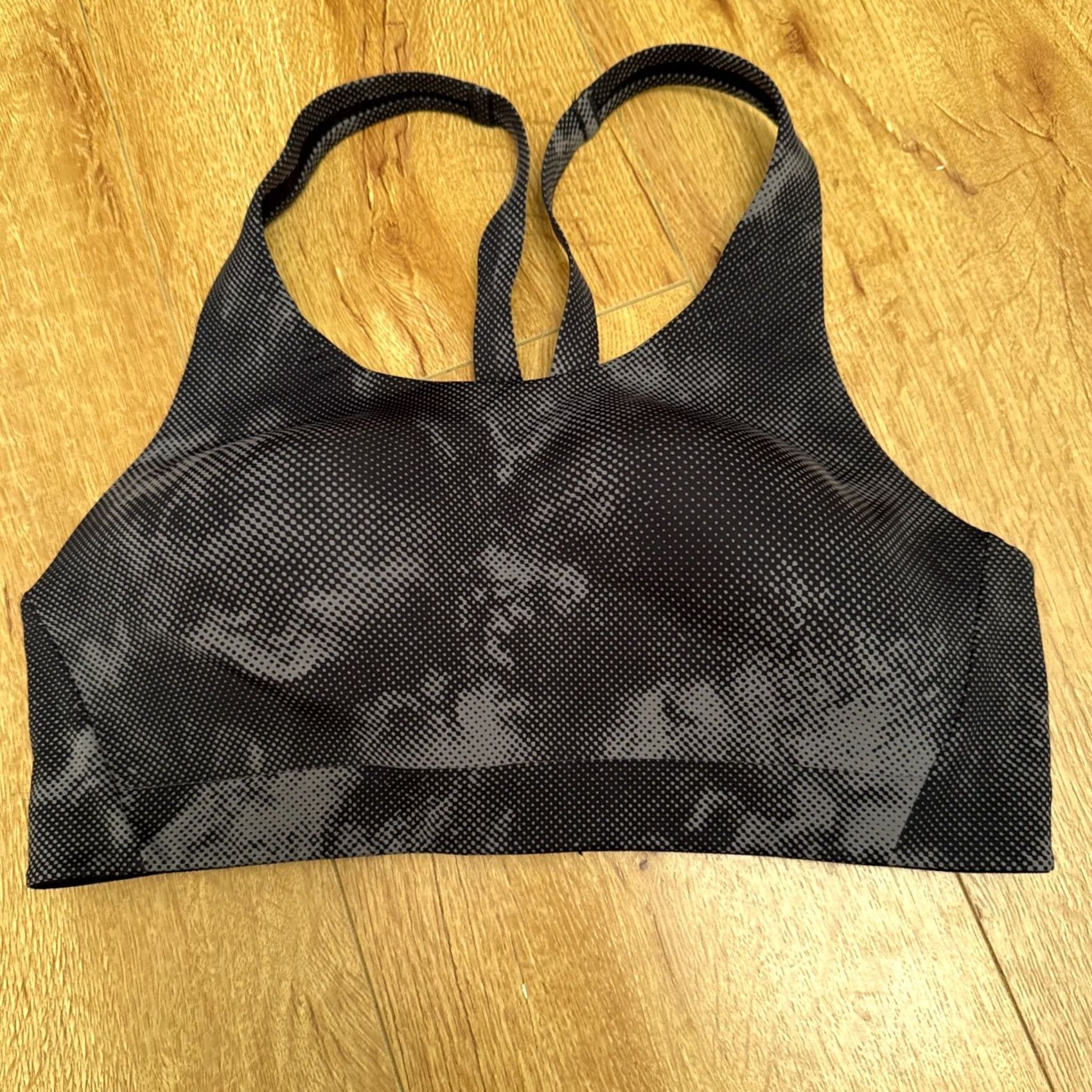 Athleta Athleta Sports Bra Womens 34C Black Gray Printed Advance Mold Cup Activewear Size ONE SIZE - 2 Thumbnail