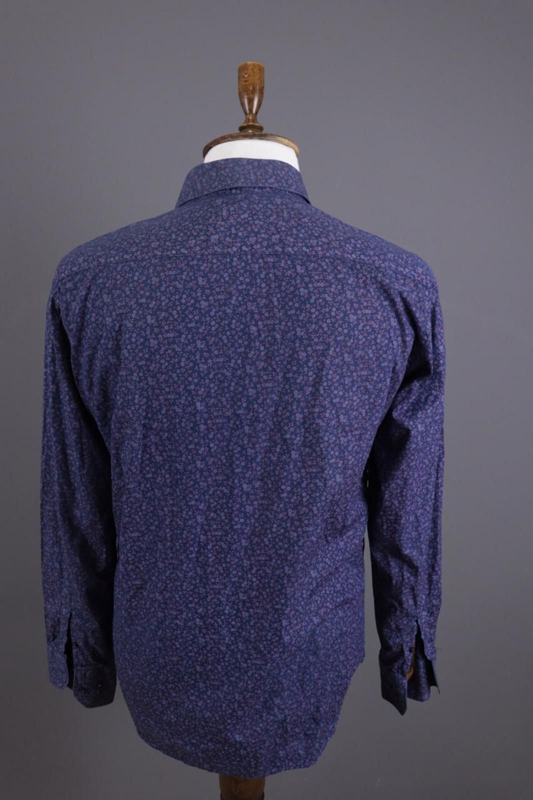 Designer Camiceria Partenopea Blue Floral Dress Shirt Size L Size US L / EU 52-54 / 3 - 9 Thumbnail