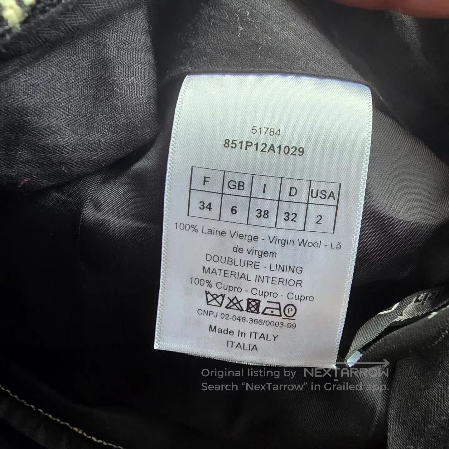 Dior black checkered wool cropped pants. Size 33" - 4 Thumbnail
