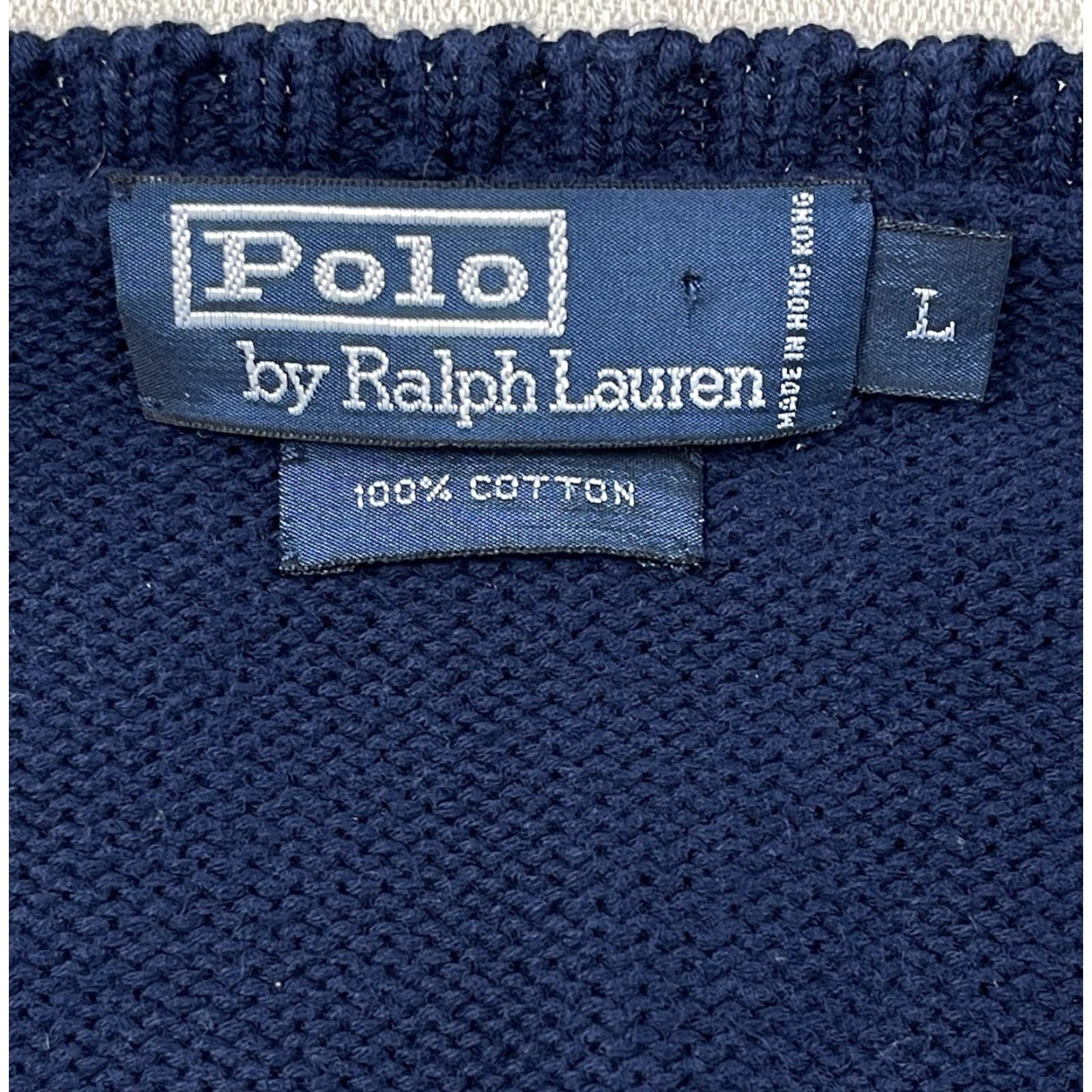 Polo Ralph Lauren VINTAGE Polo Ralph Lauren Knit Vest Mens L Navy Blue V-Neck 90s Golf Size US L / EU 52-54 / 3 - 3 Thumbnail