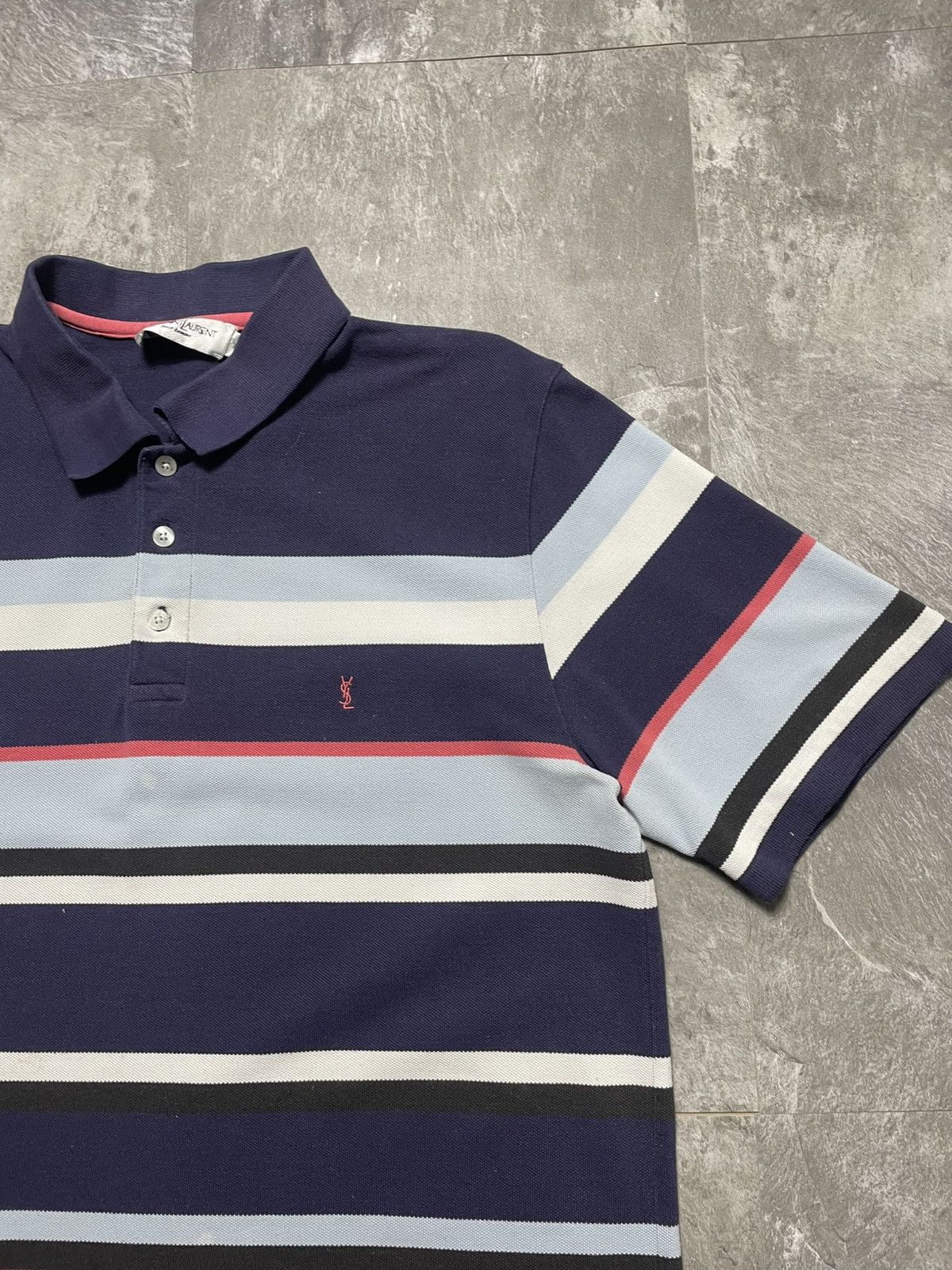Yves Saint Laurent Vintage Yves Saint Laurent YSL Polo Blue Mini Logo Size US XL / EU 56 / 4 - 2 Thumbnail