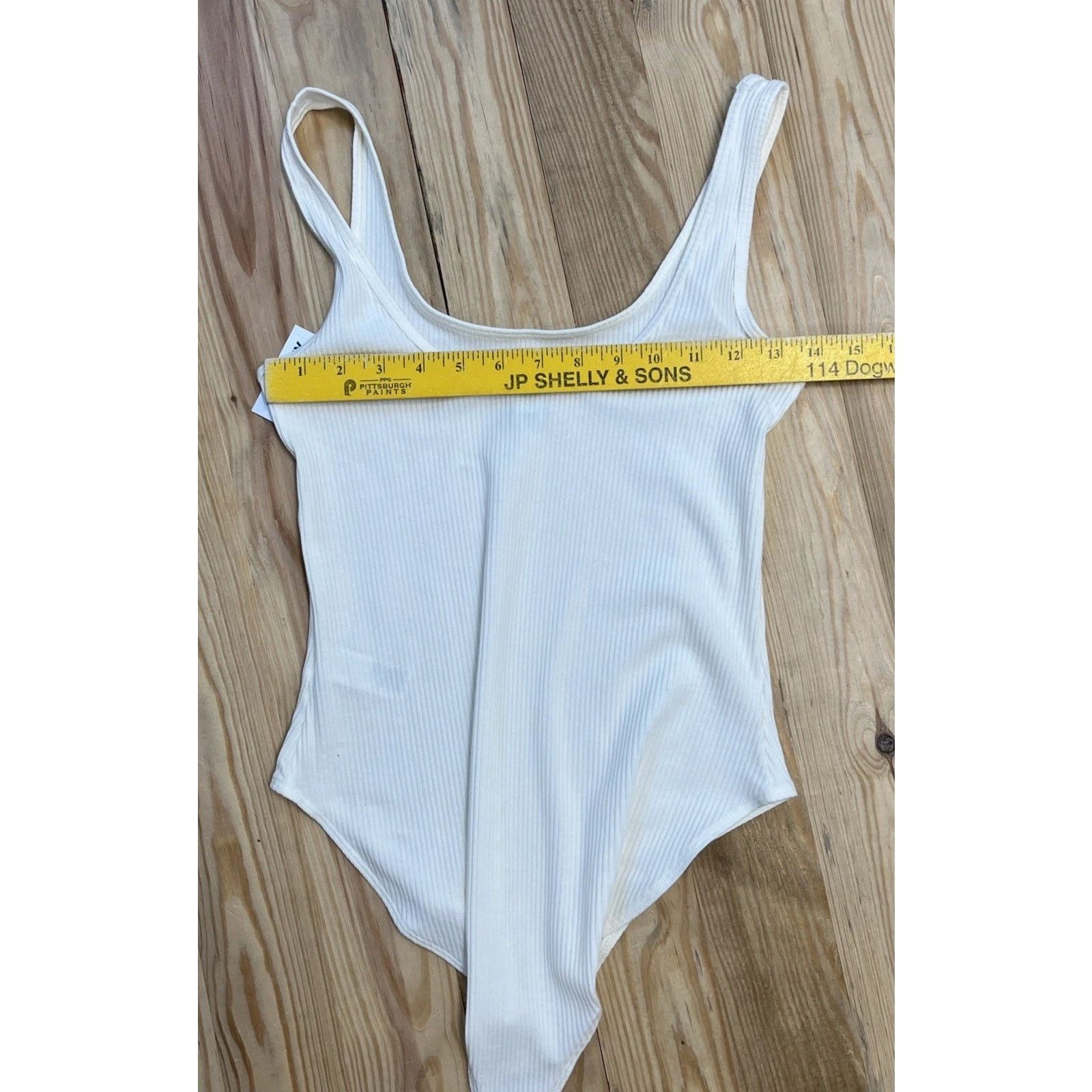 Old Navy Old Navy Rib Knit Cotton Blend White Body Suit Size M Size M / US 6-8 / IT 42-44 - 5 Thumbnail