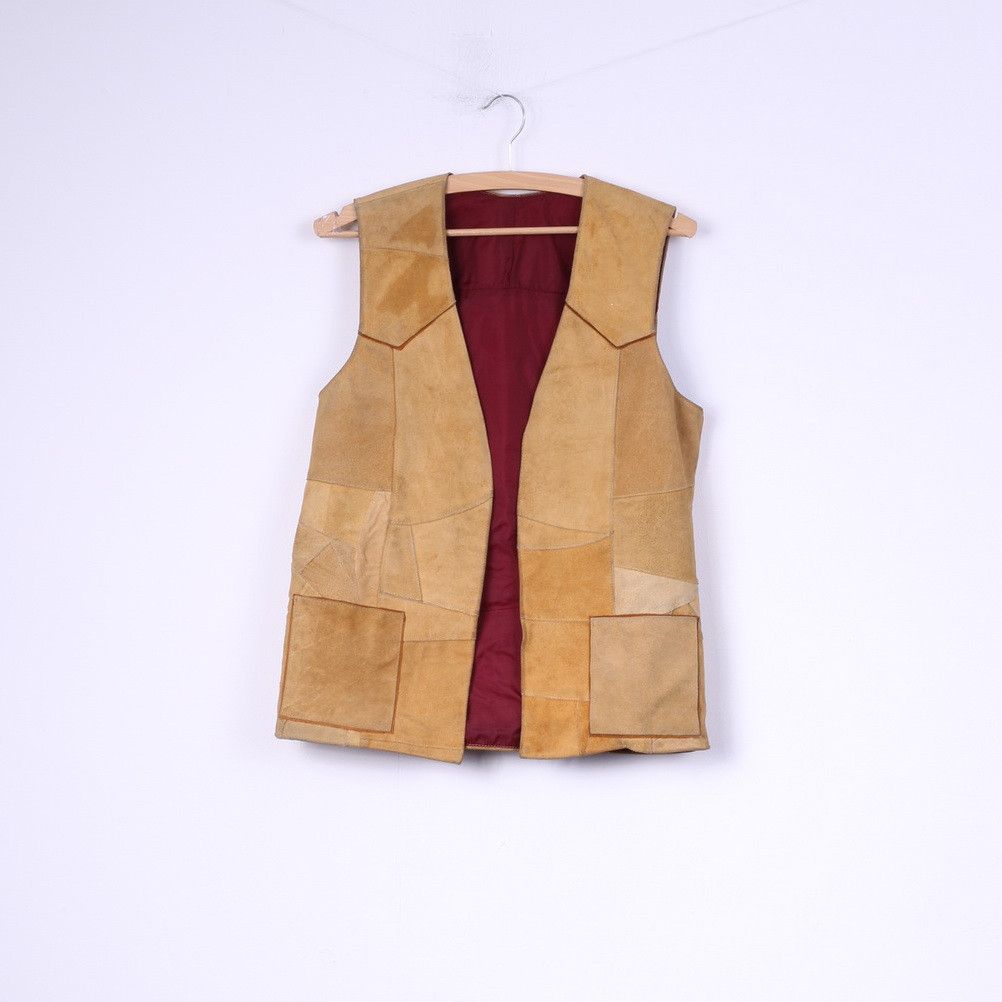 Vintage Vintage Women M Vest Patchwork Leather Suede 1094 Size M / US 6-8 / IT 42-44 - 2 Thumbnail