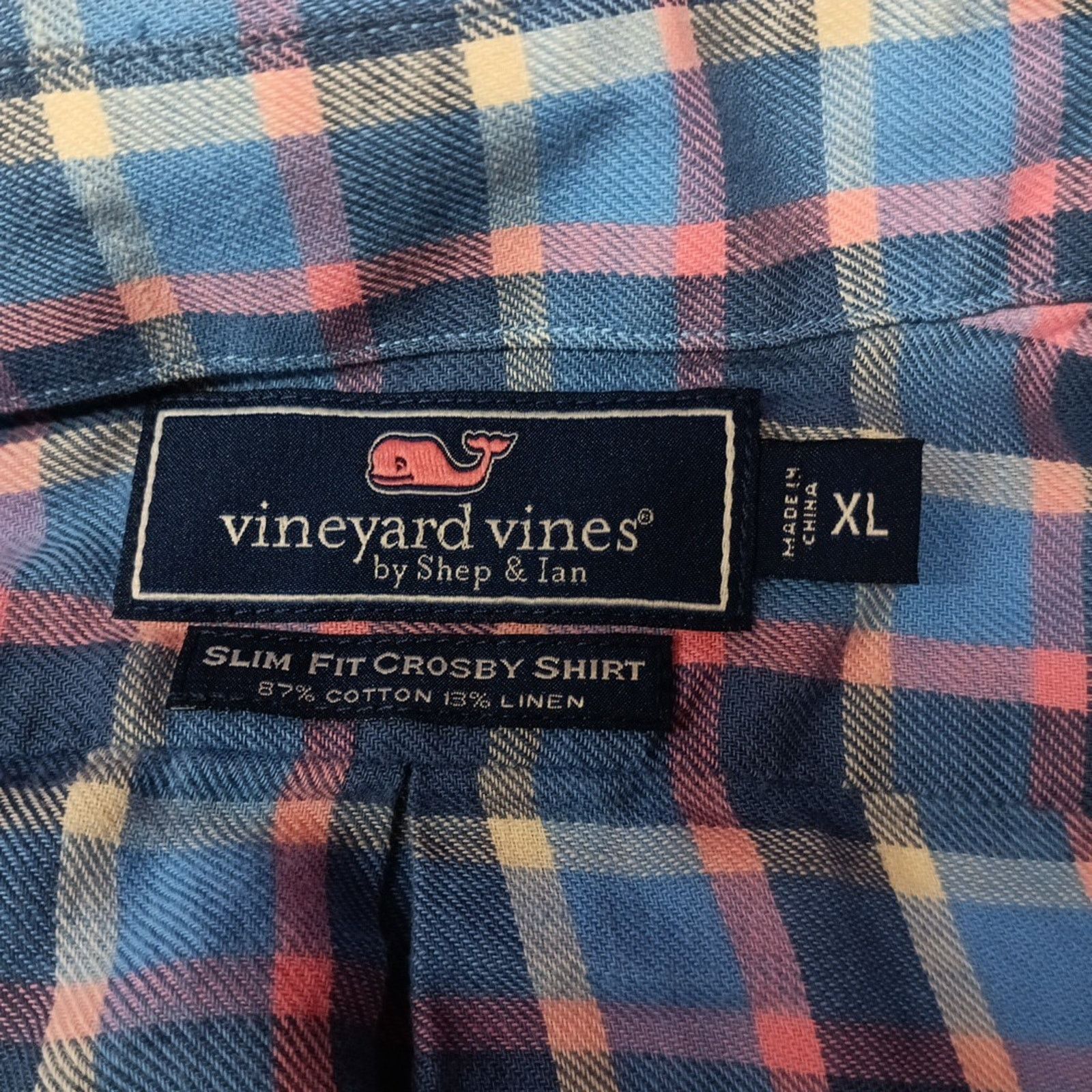 Vineyard Vines Vineyard Vines Crosby Shirt Men Size XL Linen Blend Slim Fit Size US XL / EU 56 / 4 - 4 Thumbnail