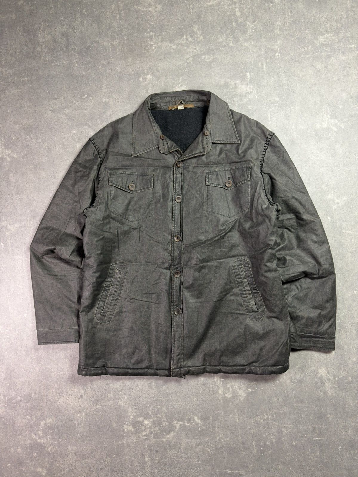 Roberto Cavalli 00s Class Roberto Cavalli Waxed Back Embroidery Jacket Coat Size US XL / EU 56 / 4 - 9 Thumbnail