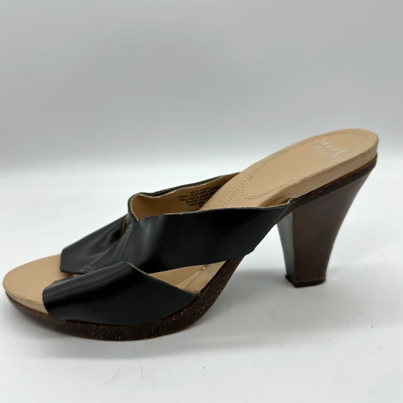 Vintage MootsiesTootsies Womens Black Heeled Open Toe Sandals Size 9M Size US 9 / IT 39 - 6 Thumbnail