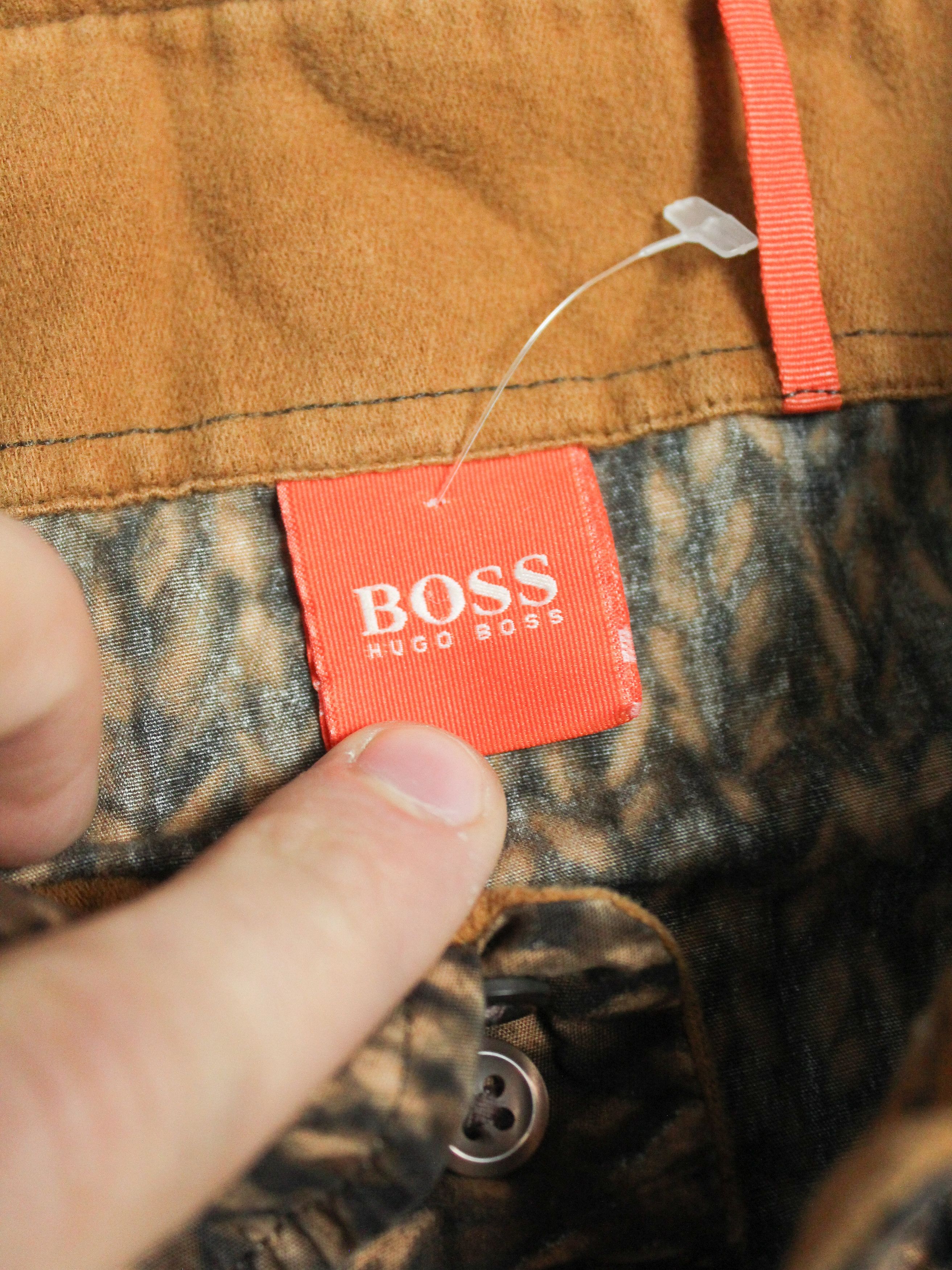 Hugo Boss × Vintage 💛VINTAGE HUGO BOSS ABSTRACT SHIRT BROWN L AVANTGARDE Size US L / EU 52-54 / 3 - 12 Thumbnail