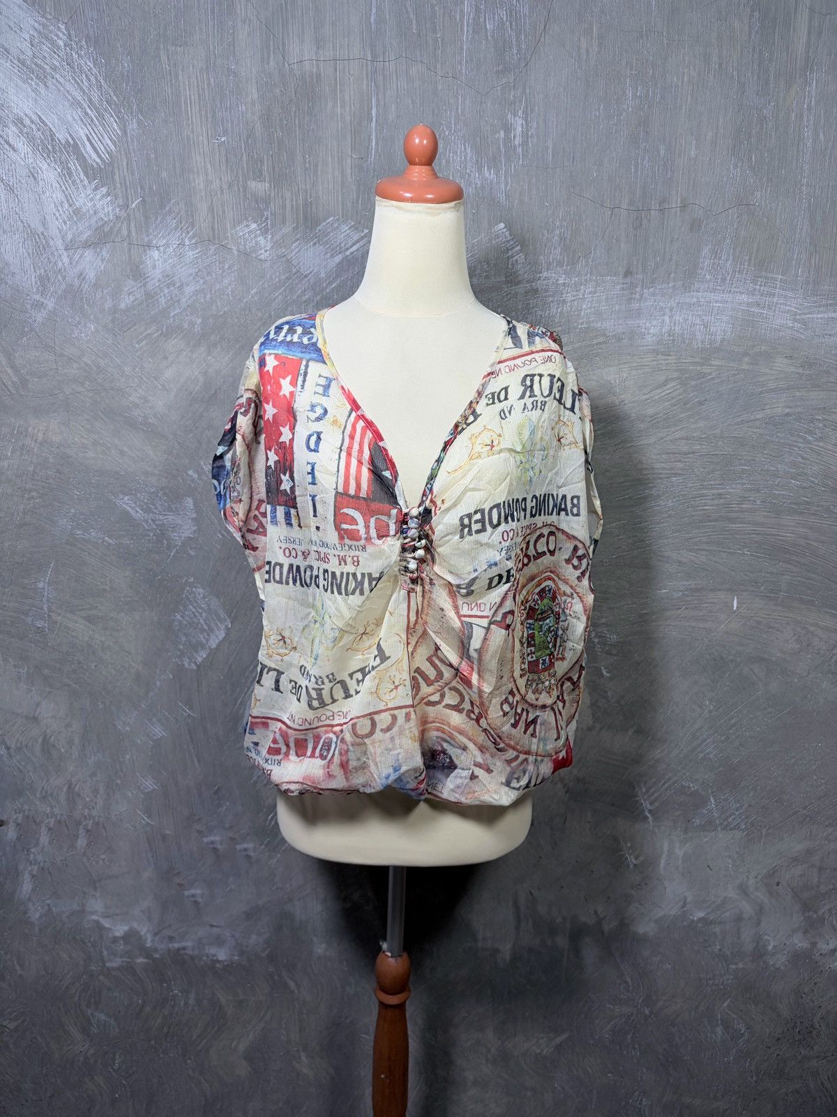Japanese Brand Y2K Unknown Women Abstract Tops Size M / US 6-8 / IT 42-44 - 1 Thumbnail
