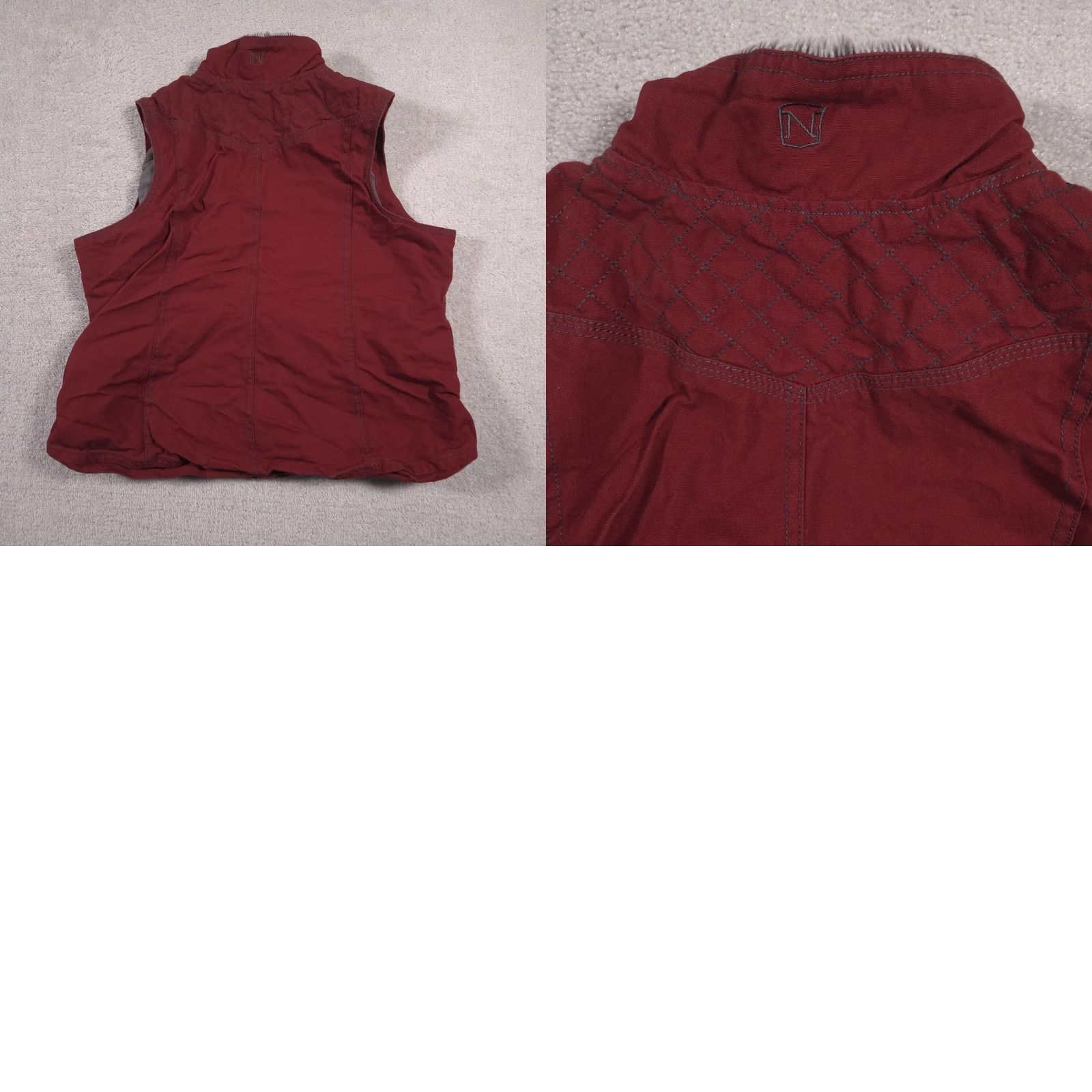 Vintage Noble Outfitters Vest Womens XL Burgundy Sherpa Lined Zip Pockets Outdoor Riding Size XL / US 12-14 / IT 48-50 - 9 Thumbnail