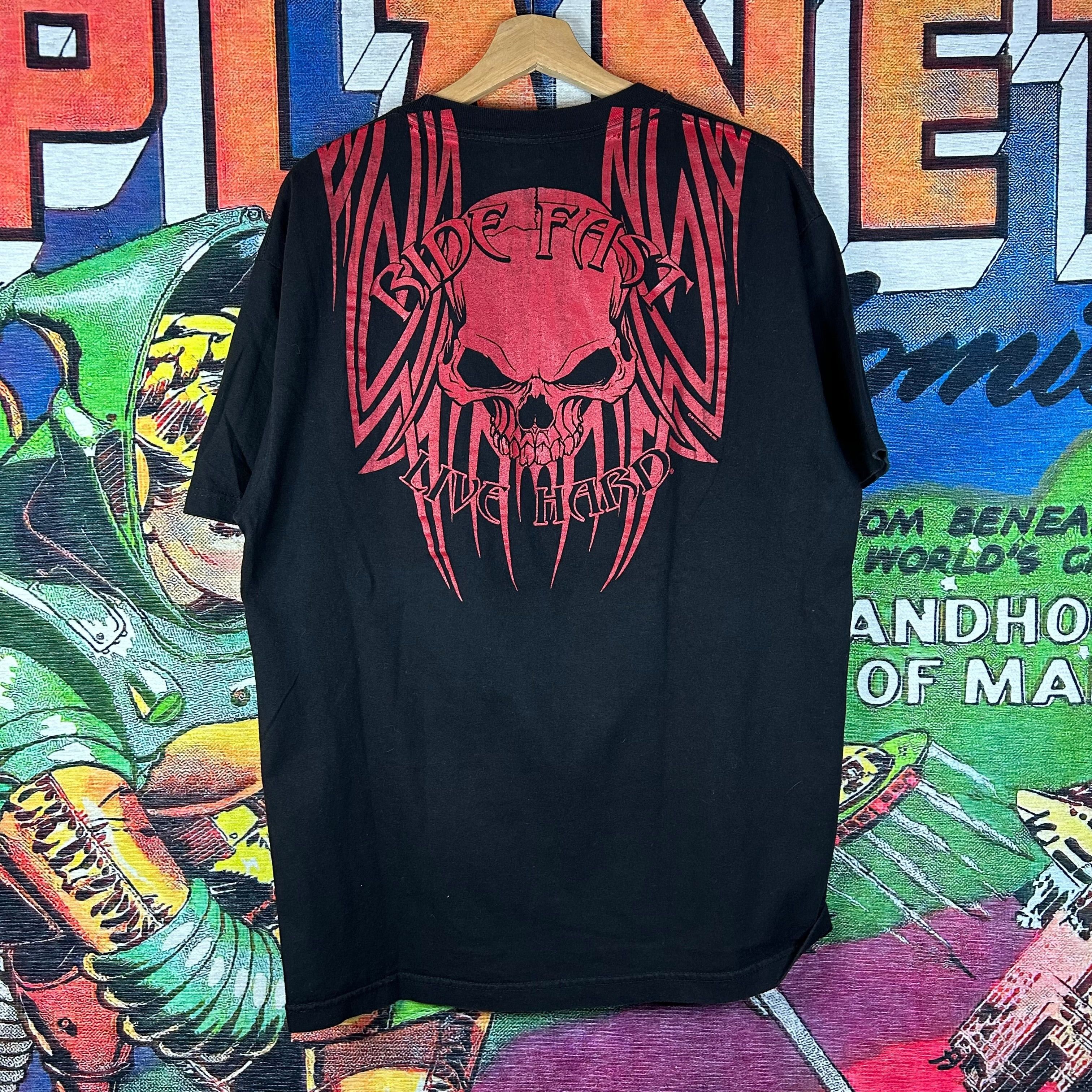 Vintage Y2K Hot Leather ‘Ride Fast Live Hard’ Tee Size Large Size US L / EU 52-54 / 3 - 2 Thumbnail