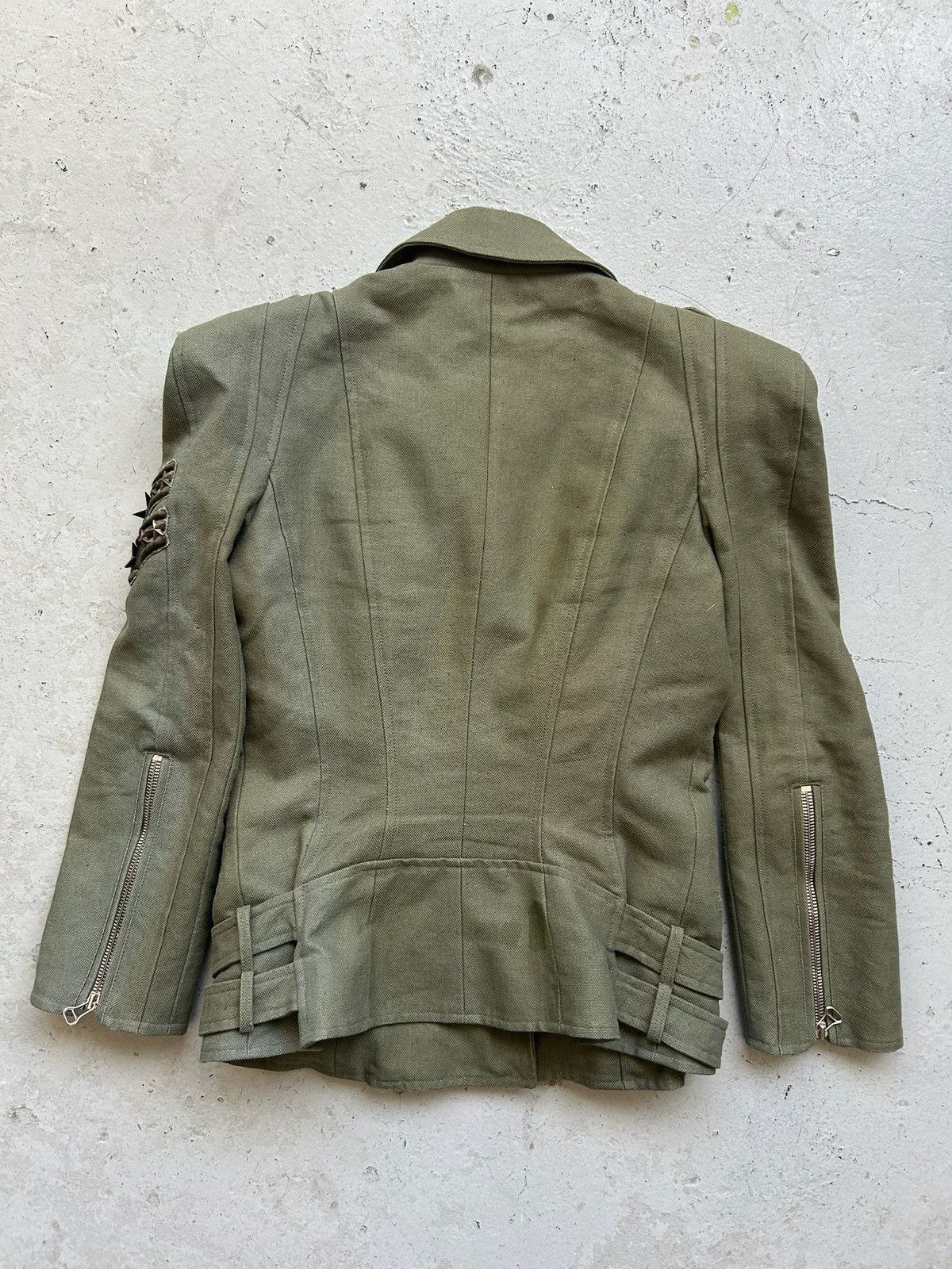 Balmain Balmain by Christophe Decarnin Studded Military Biker Jacket Size US XS / EU 42 / 0 - 3 Thumbnail