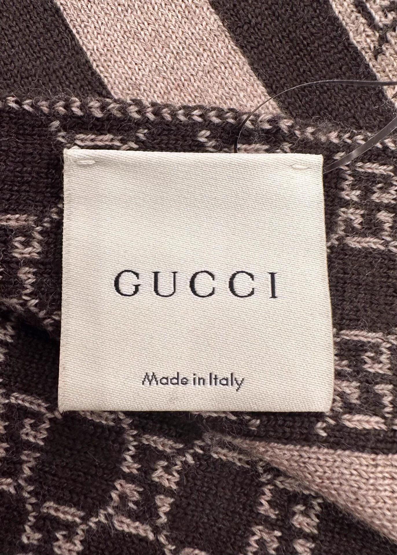 Gucci Gucci Brown Black GG Logo Wool Scarf 30x200cm New Size ONE SIZE - 7 Thumbnail