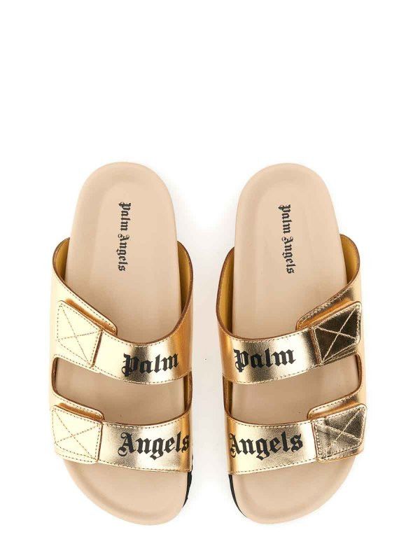 Palm Angels o1y1125 Logo Flats in Gold Size US 9 / IT 39 - 2 Thumbnail