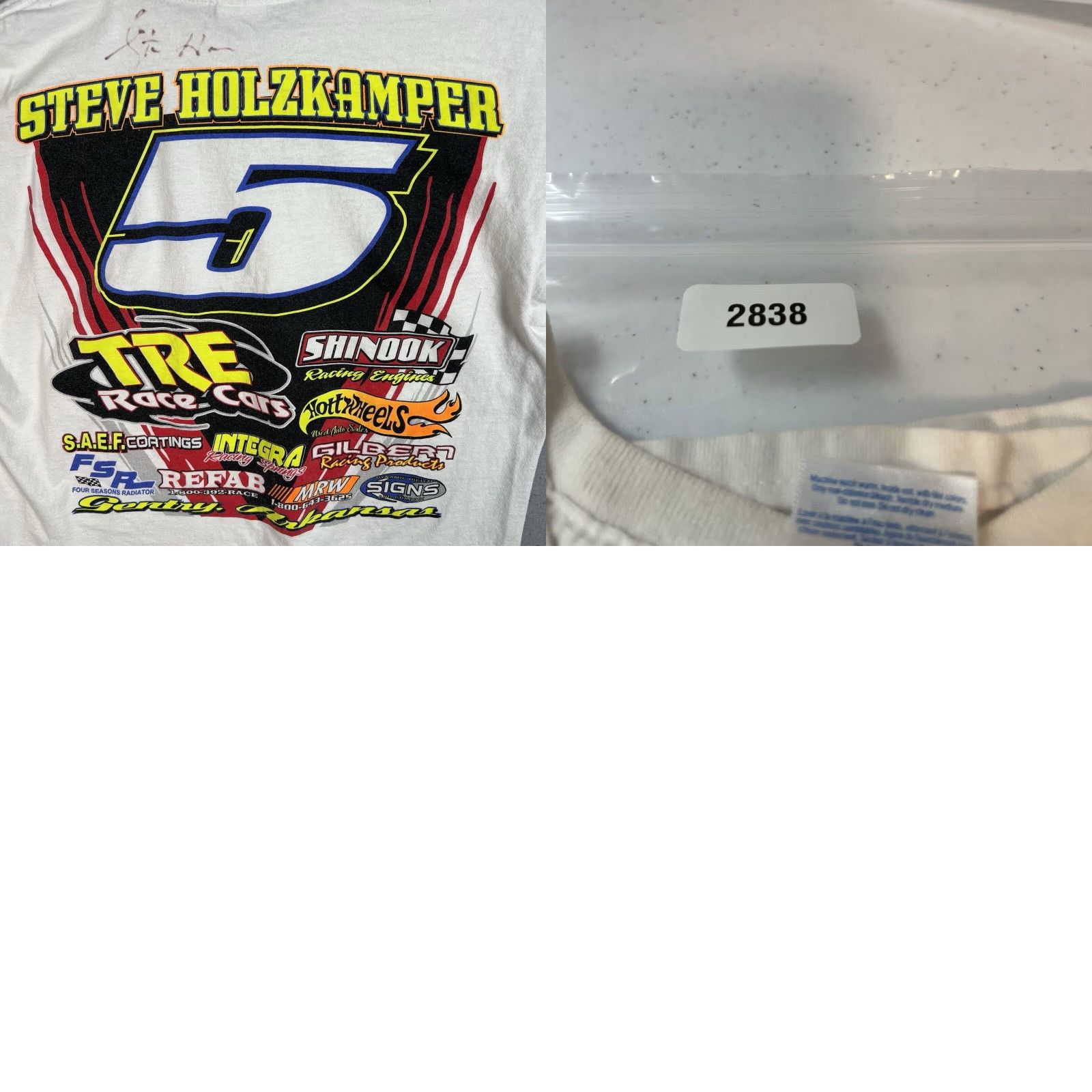 Gildan VINTAGE Steve Holzkamper Sprint Car Racing Shirt Adult Medium White Mens Size US M / EU 48-50 / 2 - 8 Thumbnail
