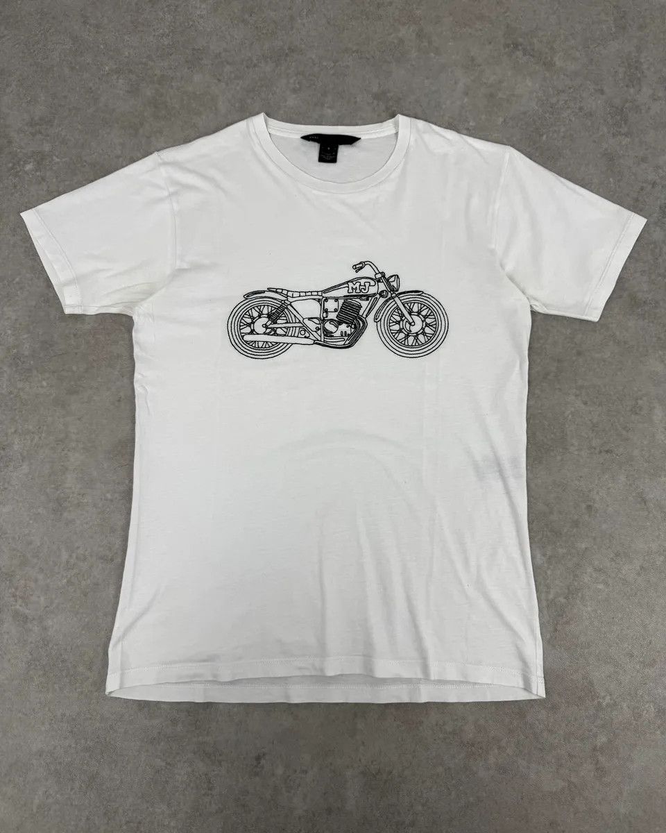 Marc Jacobs 2000s Marc Jacobs White Motorcycle T-Shirt Size S / US 4 / IT 40 - 1 Thumbnail
