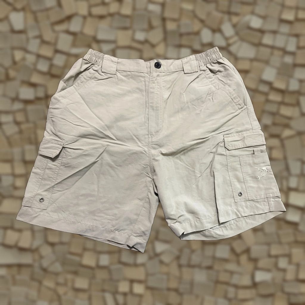 Vintage Reel Legends Performance Clothing Shorts Men Large Khaki Cargo Shorts Beige Modern Casual Cargo 50%? Size US 33 - 1 Thumbnail