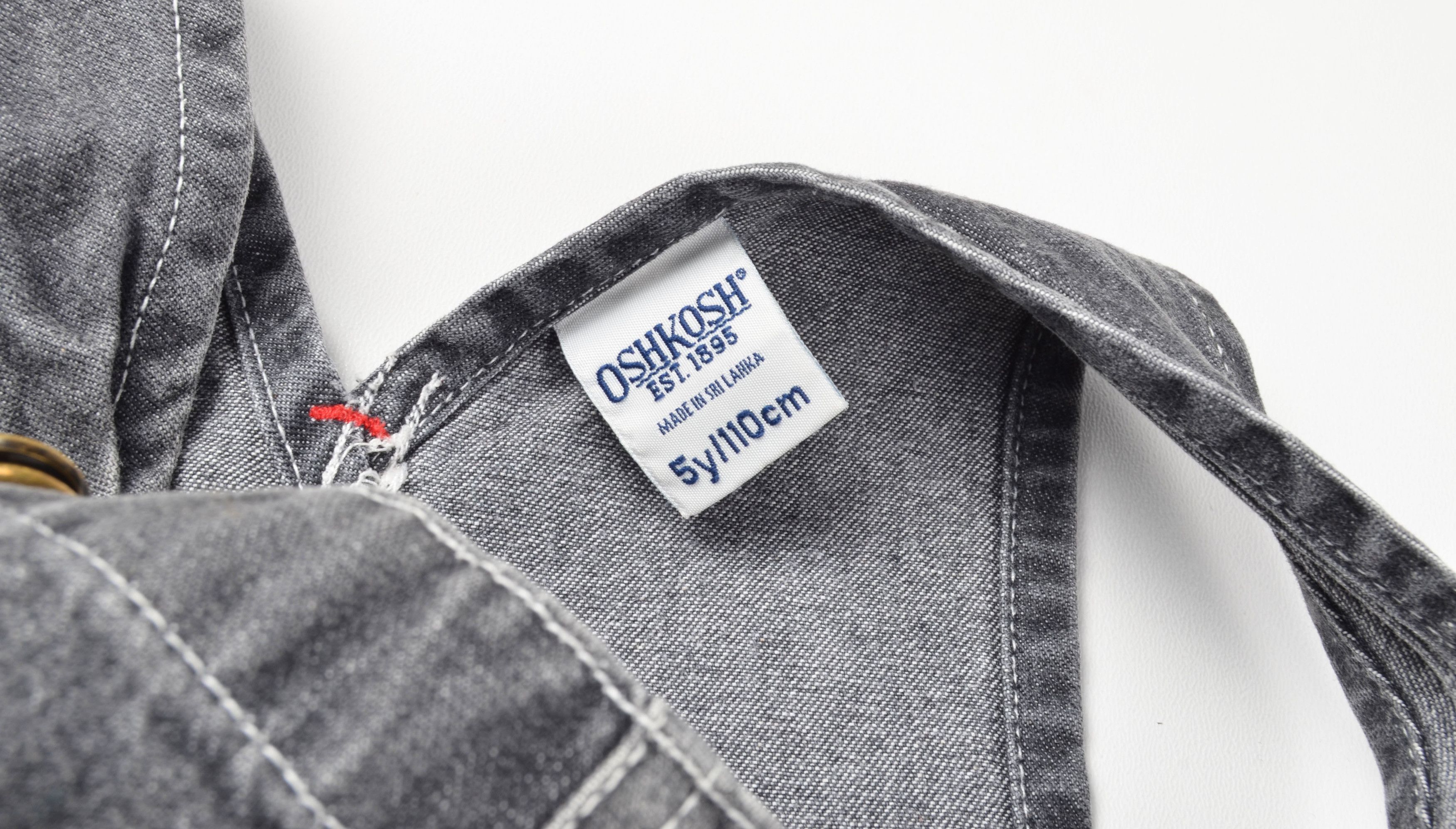 Oshkosh Oshkosh Bgosh Gray Denim Overalls Boys 5 Size 22" - 7 Thumbnail